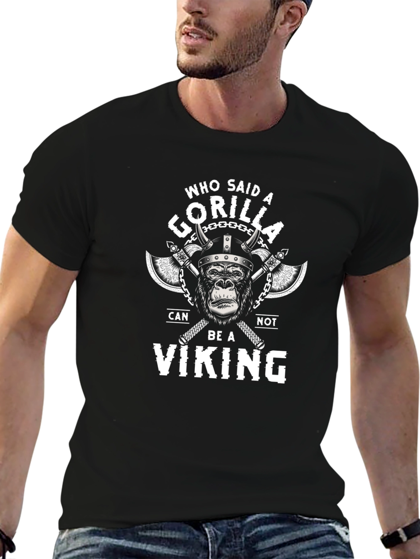 Gorilla Viking T-Shirt - Funny Graphic Tee