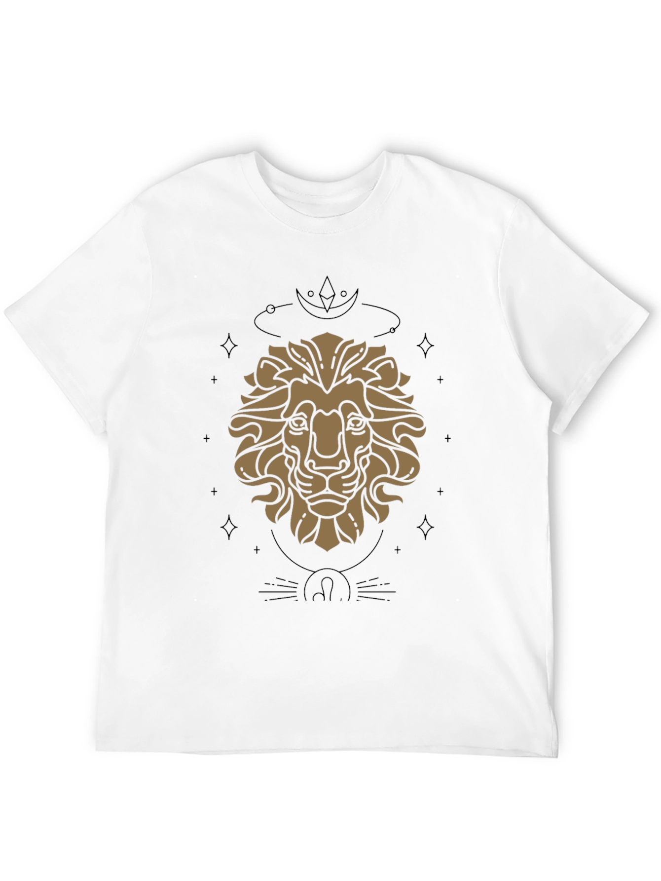 Zodiac Lion Graphic Tee - Stylish Black Cotton T-Shirt
