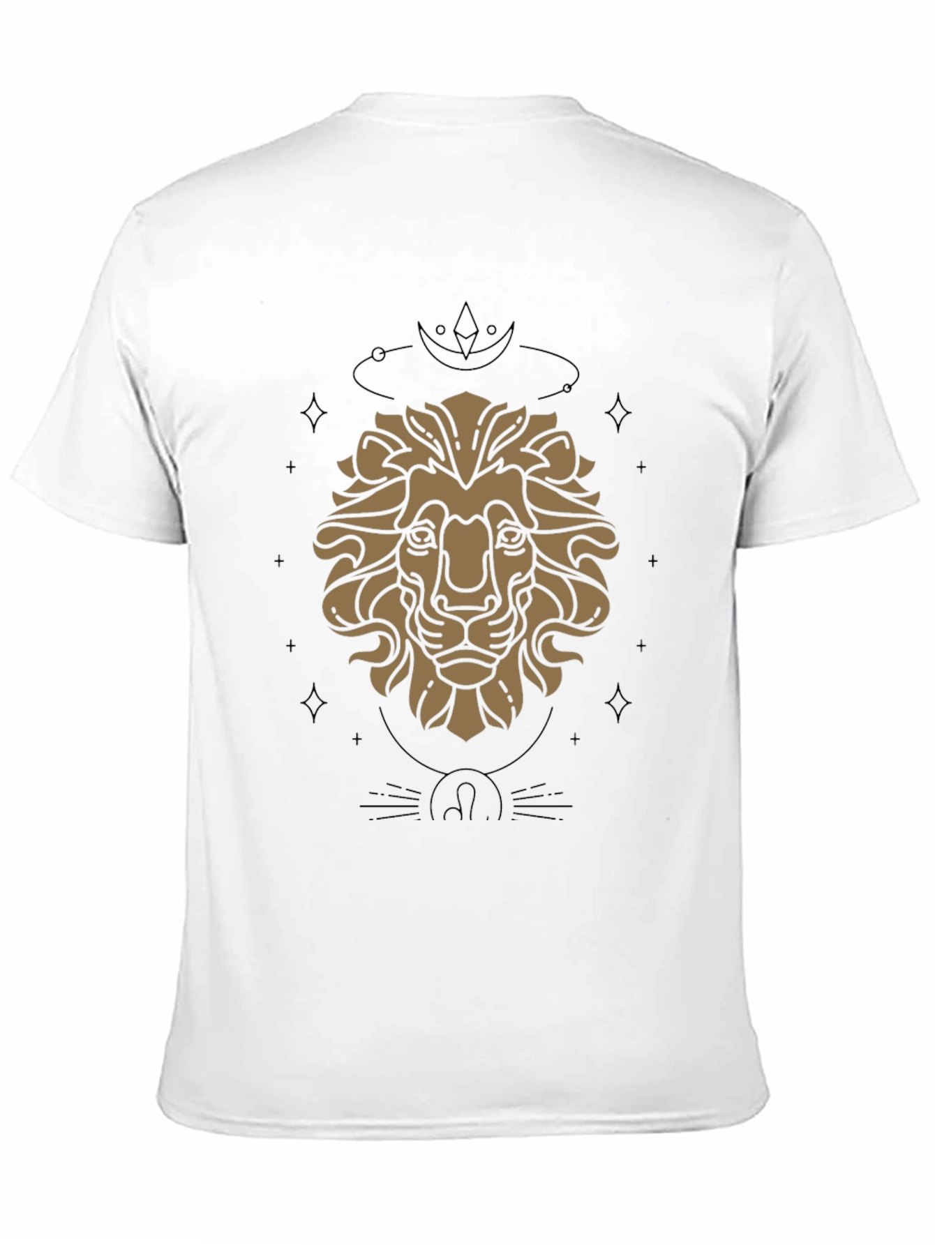 Zodiac Lion Graphic Tee - Stylish Black Cotton T-Shirt