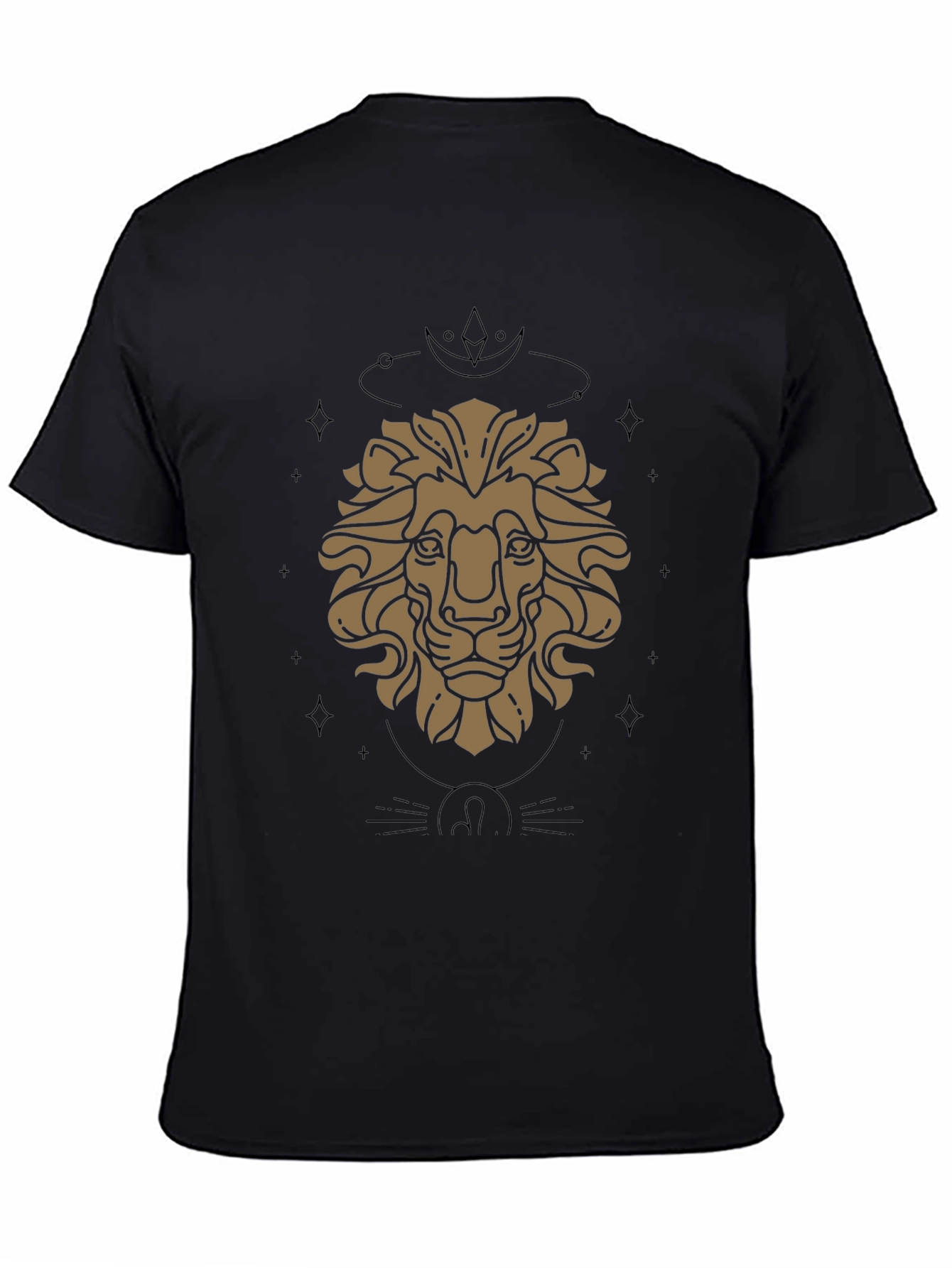 Zodiac Lion Graphic Tee - Stylish Black Cotton T-Shirt