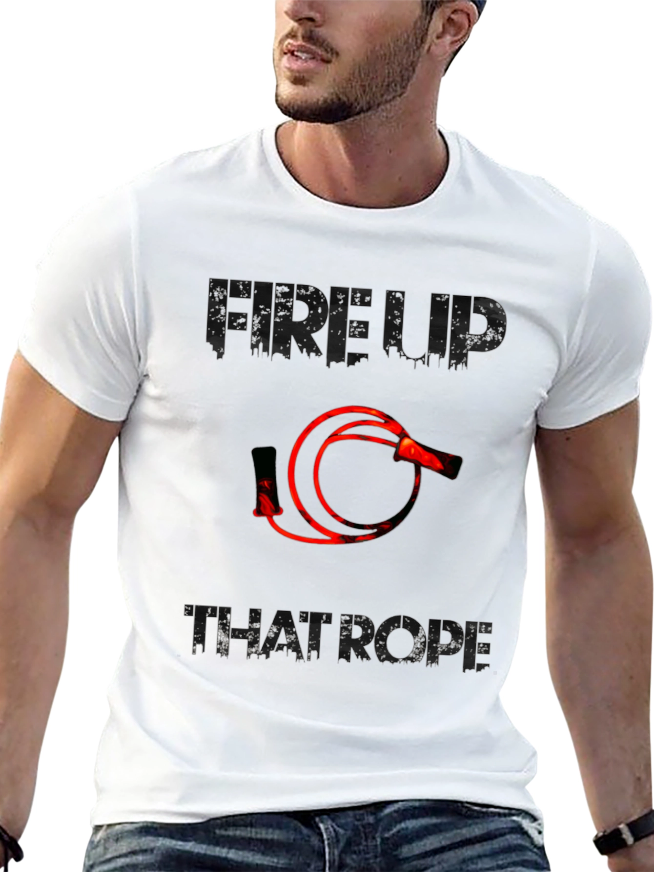 Fire Up That Rope Graphic Tee - Black