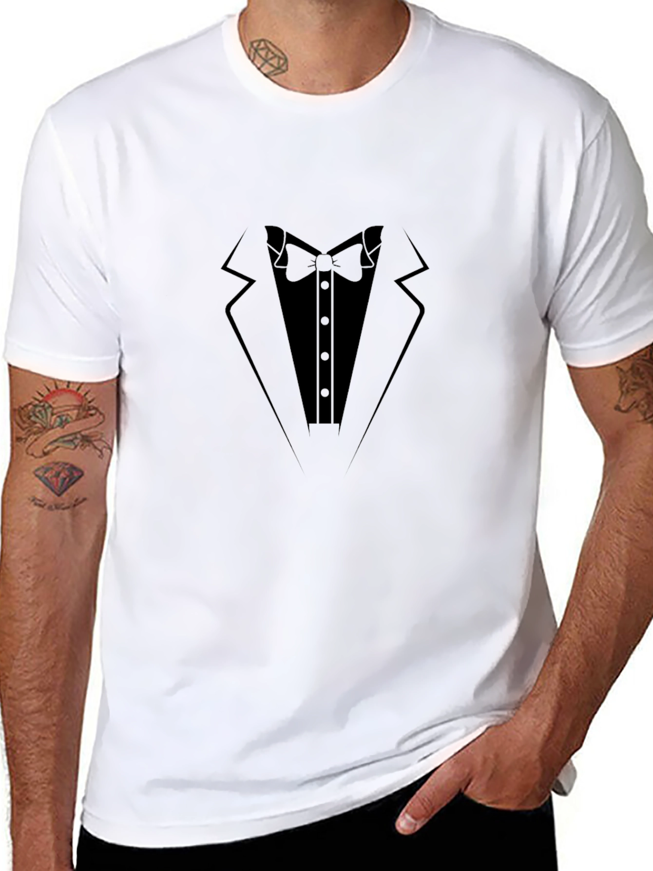 Black Tuxedo T-Shirt - Instant Formal Fun!