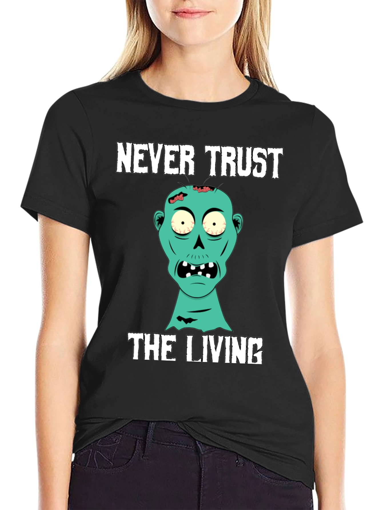 Never Trust the Living Zombie Graphic T-Shirt