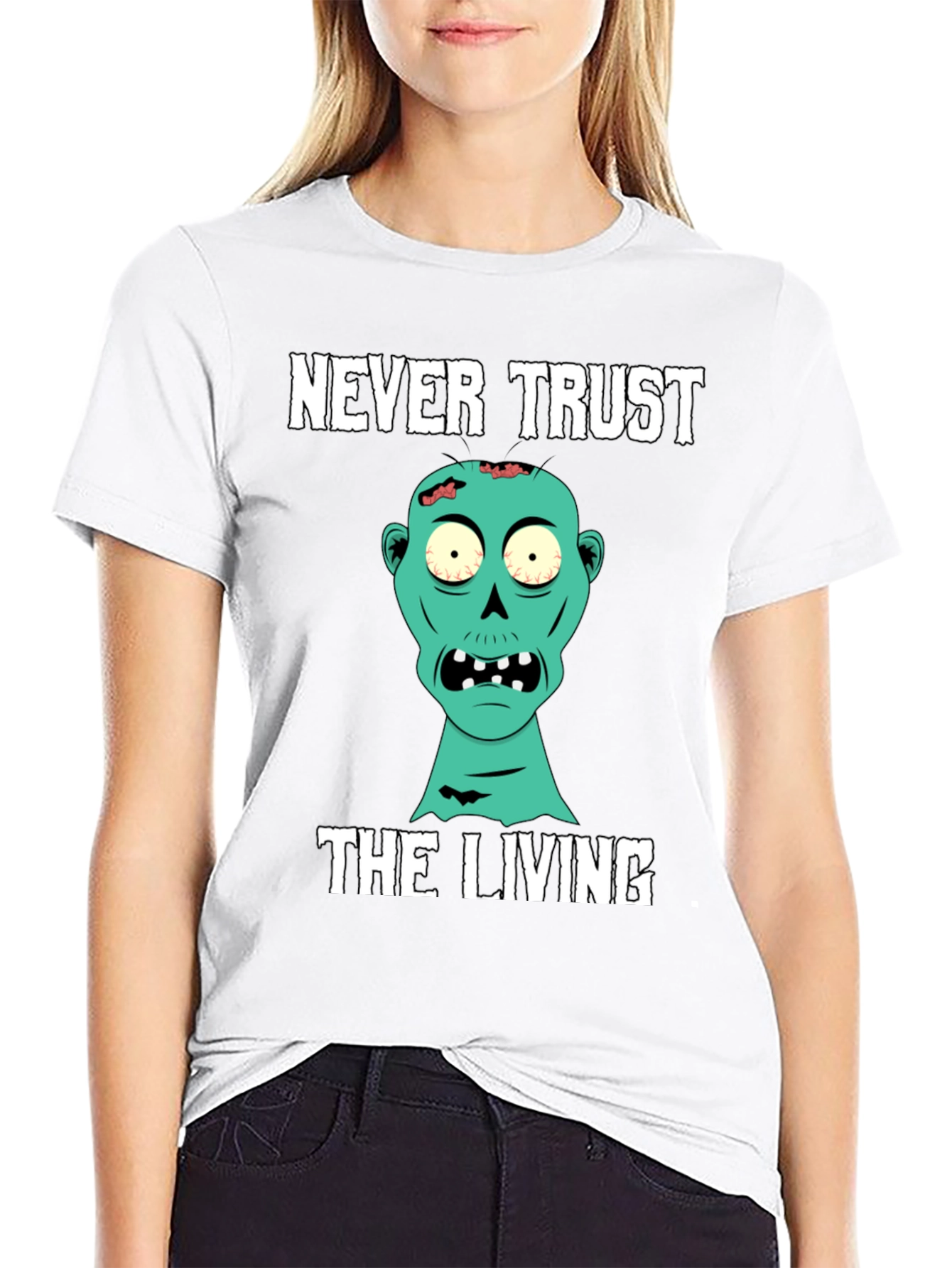 Never Trust the Living Zombie Graphic T-Shirt