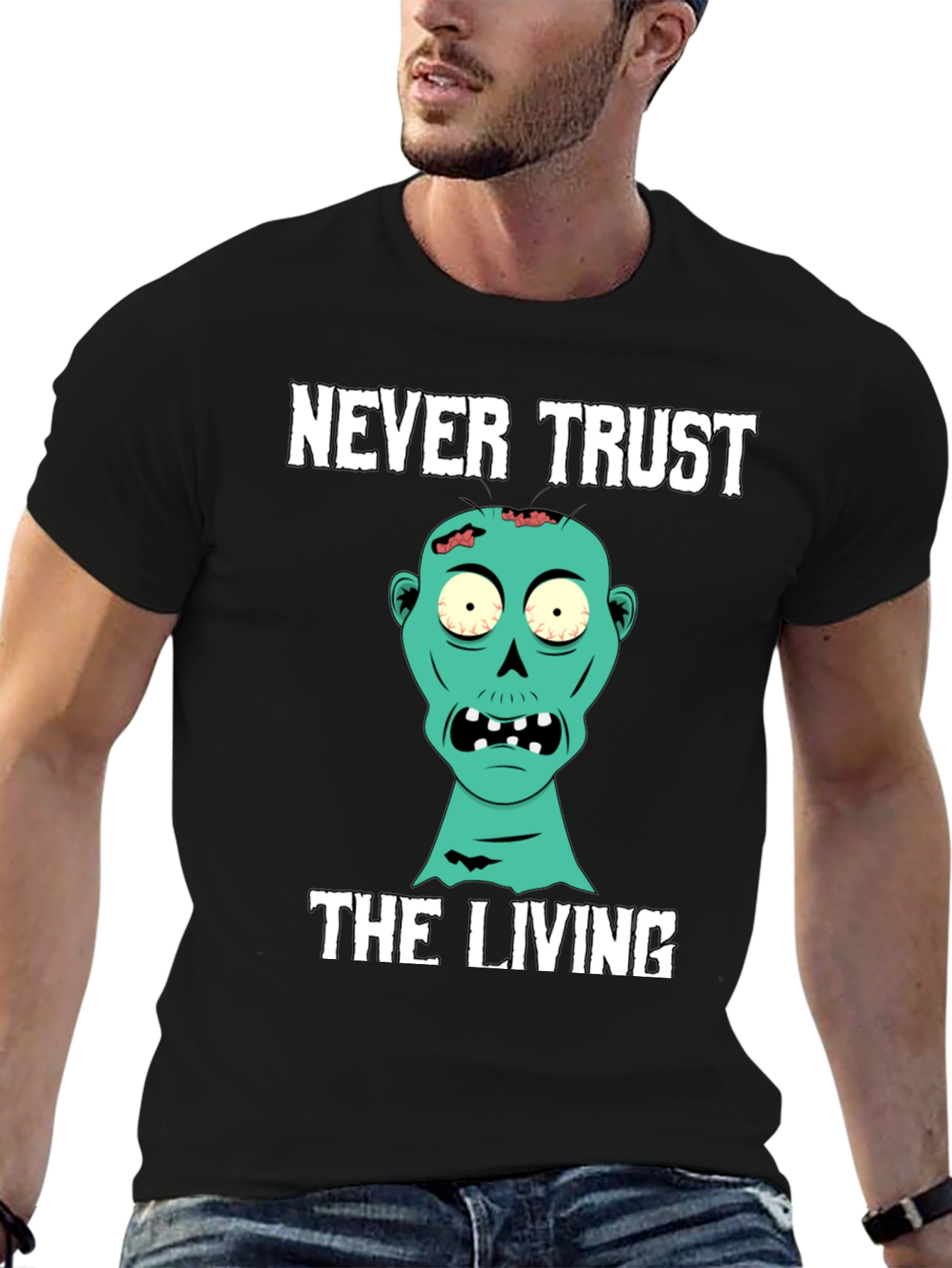 Never Trust the Living Zombie Graphic T-Shirt
