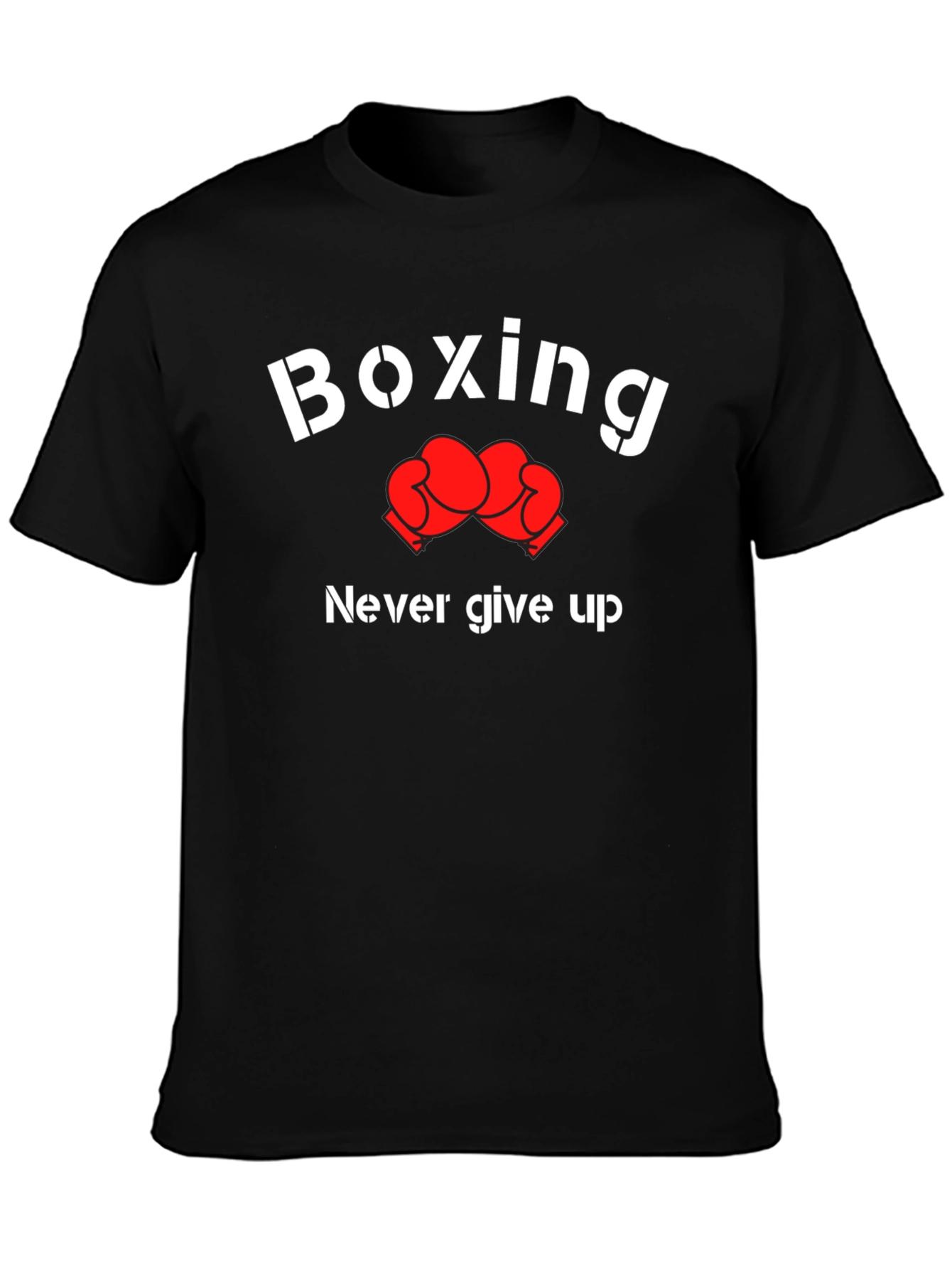 Boxing Never Give Up Black T-Shirt
