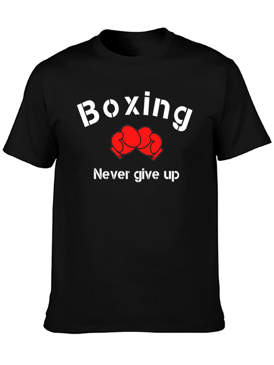 Boxing Never Give Up Black T-Shirt
