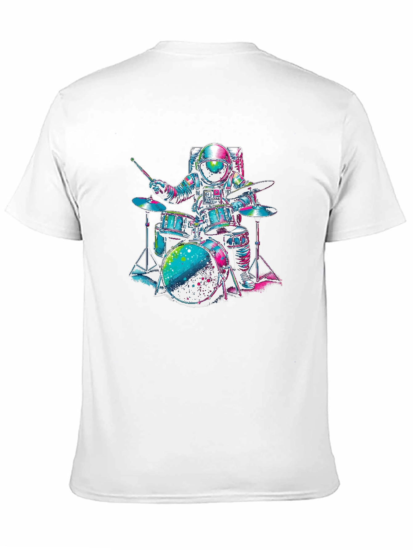 Astronaut Drummer Graphic T-Shirt - Space Rocker Tee