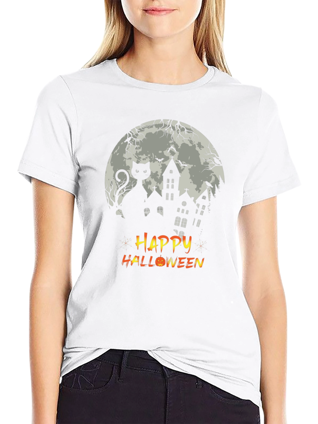 Halloween Black Cat T-Shirt - Spooky Season Tee