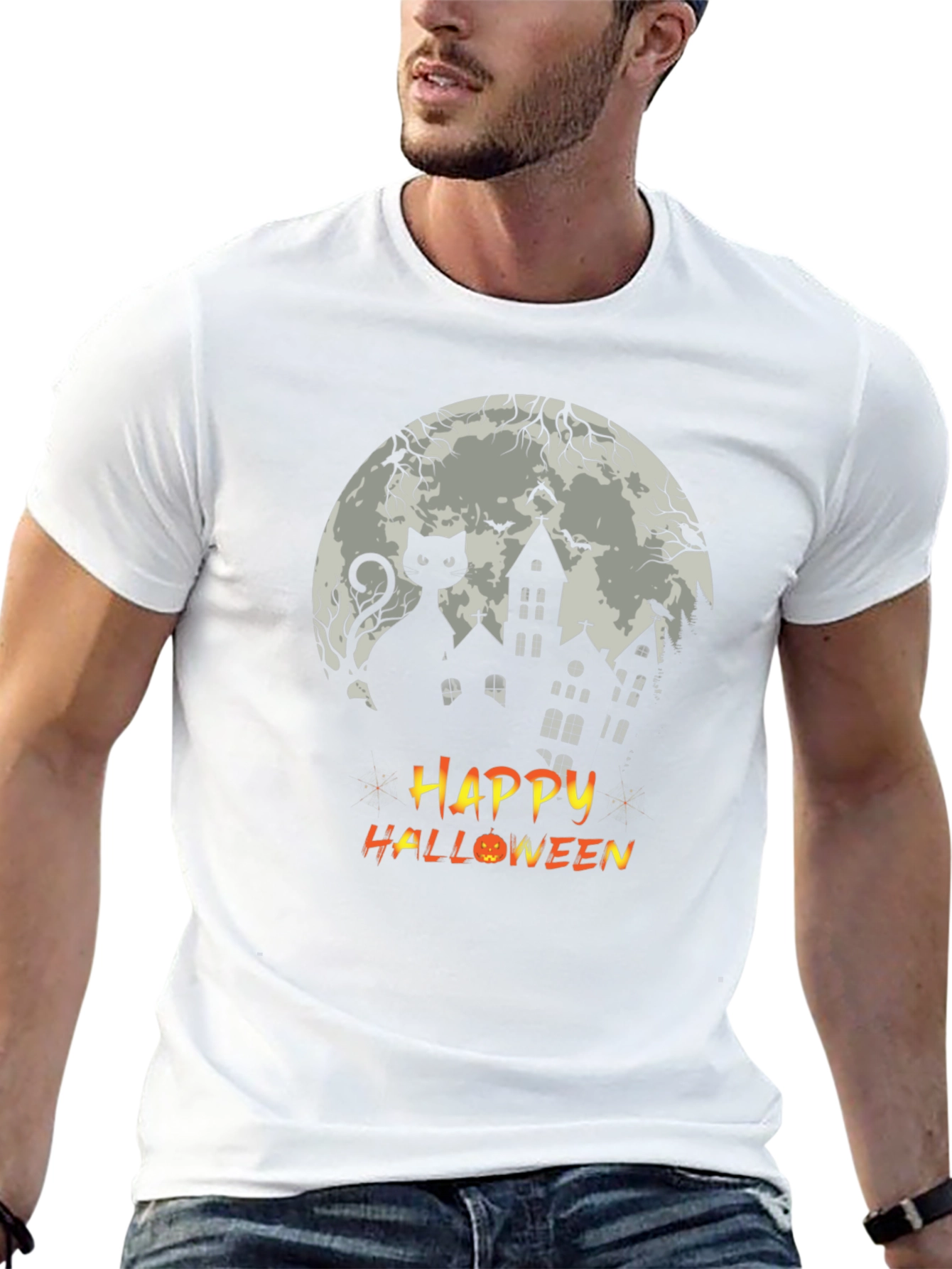 Halloween Black Cat T-Shirt - Spooky Season Tee