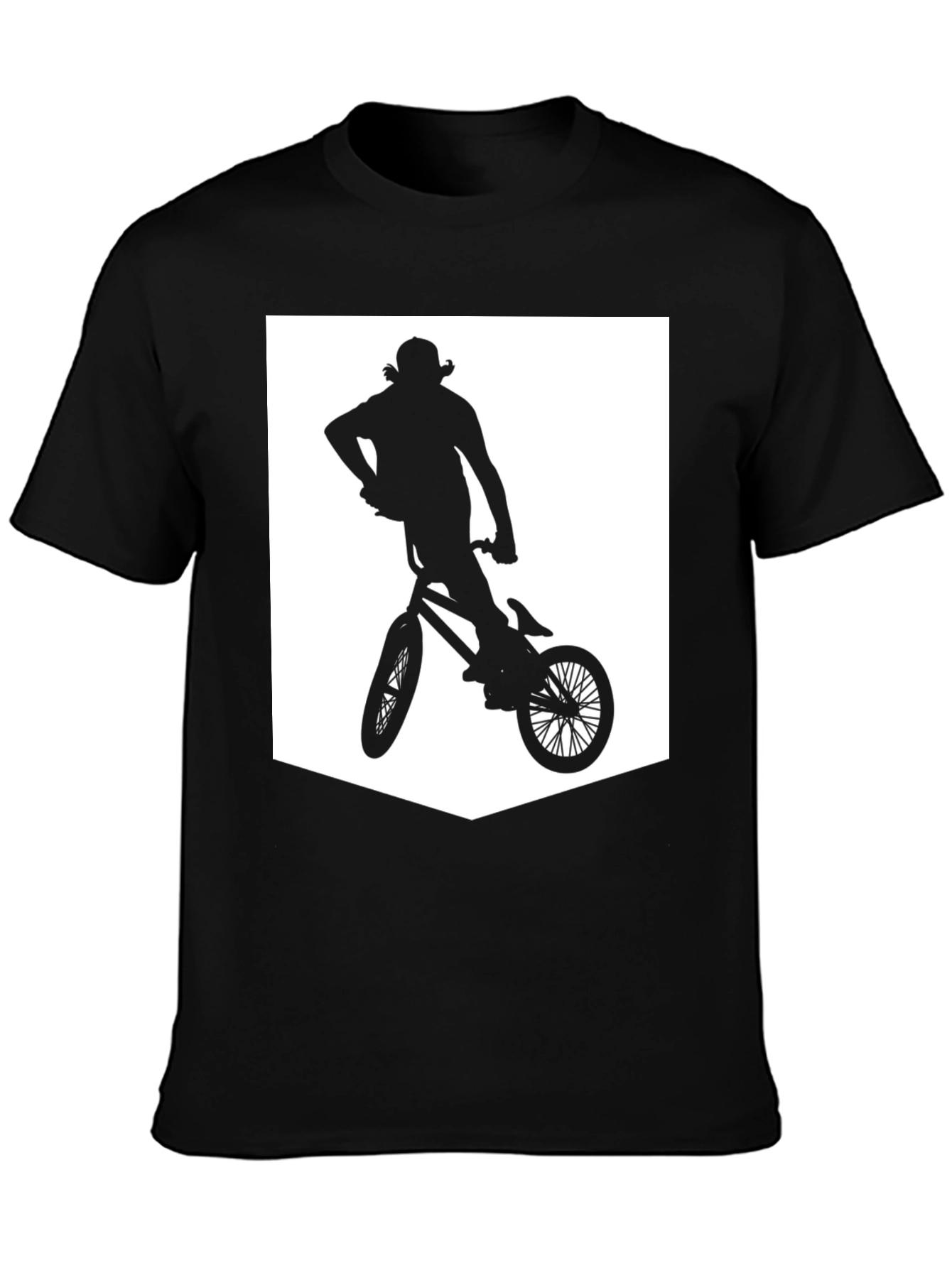 BMX Rider Graphic Tee - Black Casual T-Shirt
