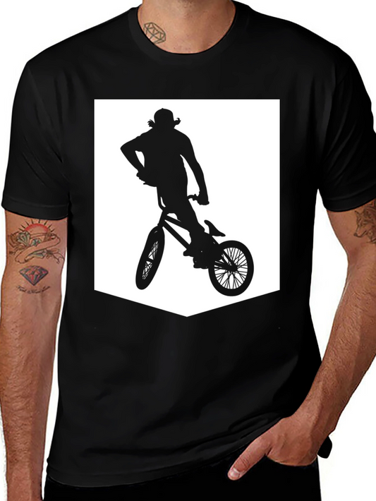BMX Rider Graphic Tee - Black Casual T-Shirt