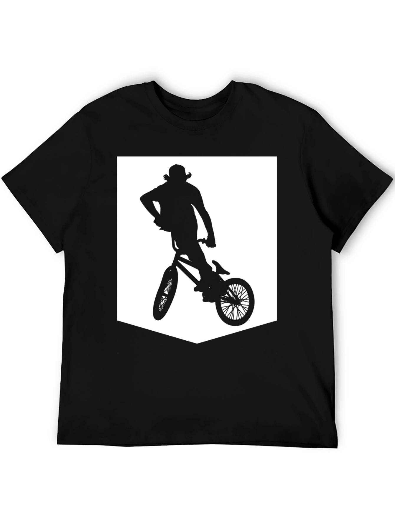 BMX Rider Graphic Tee - Black Casual T-Shirt