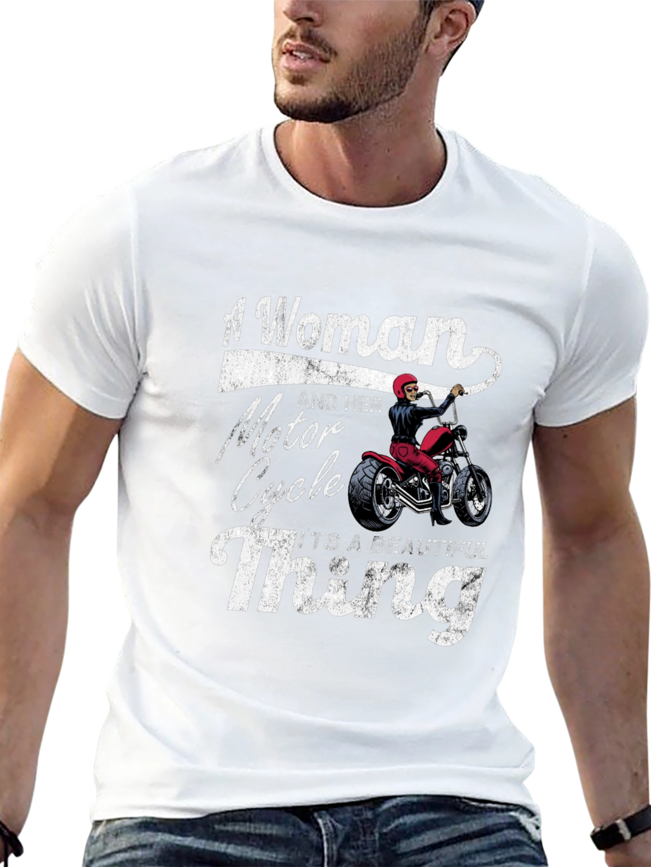 Woman & Motorcycle T-Shirt - Beautiful Thing!