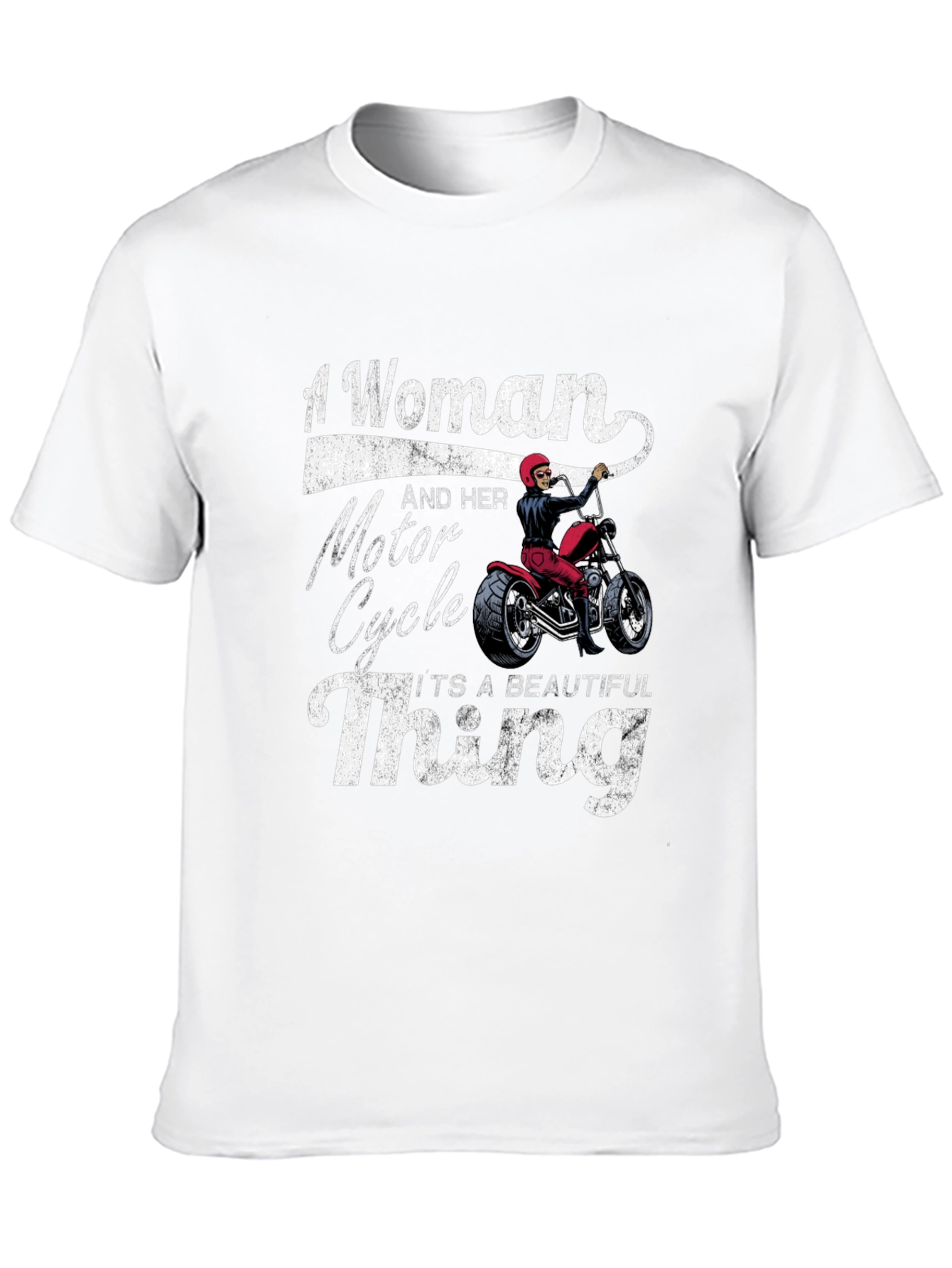 Woman & Motorcycle T-Shirt - Beautiful Thing!