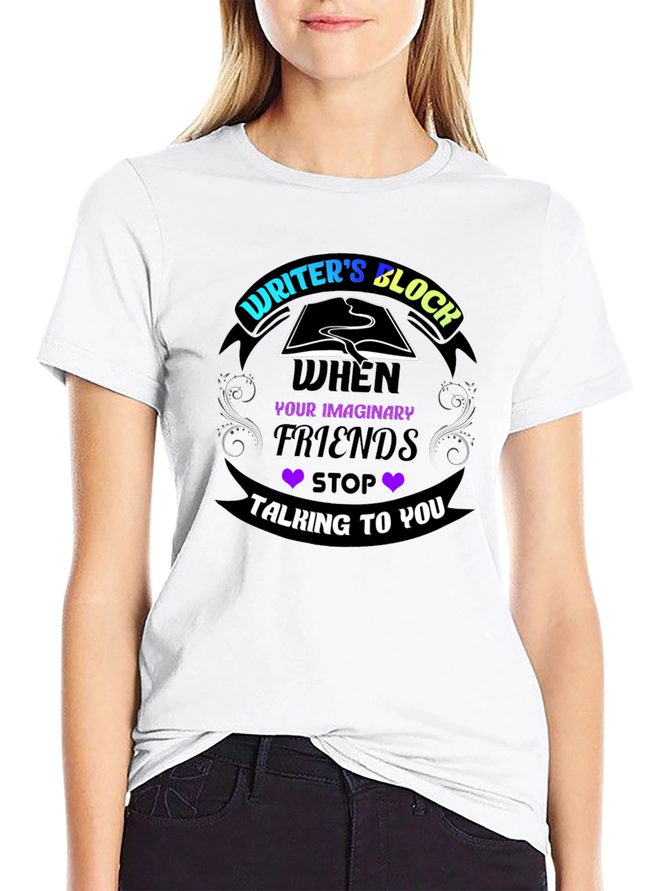 Writers Block Humor T-Shirt - Imaginary Friends