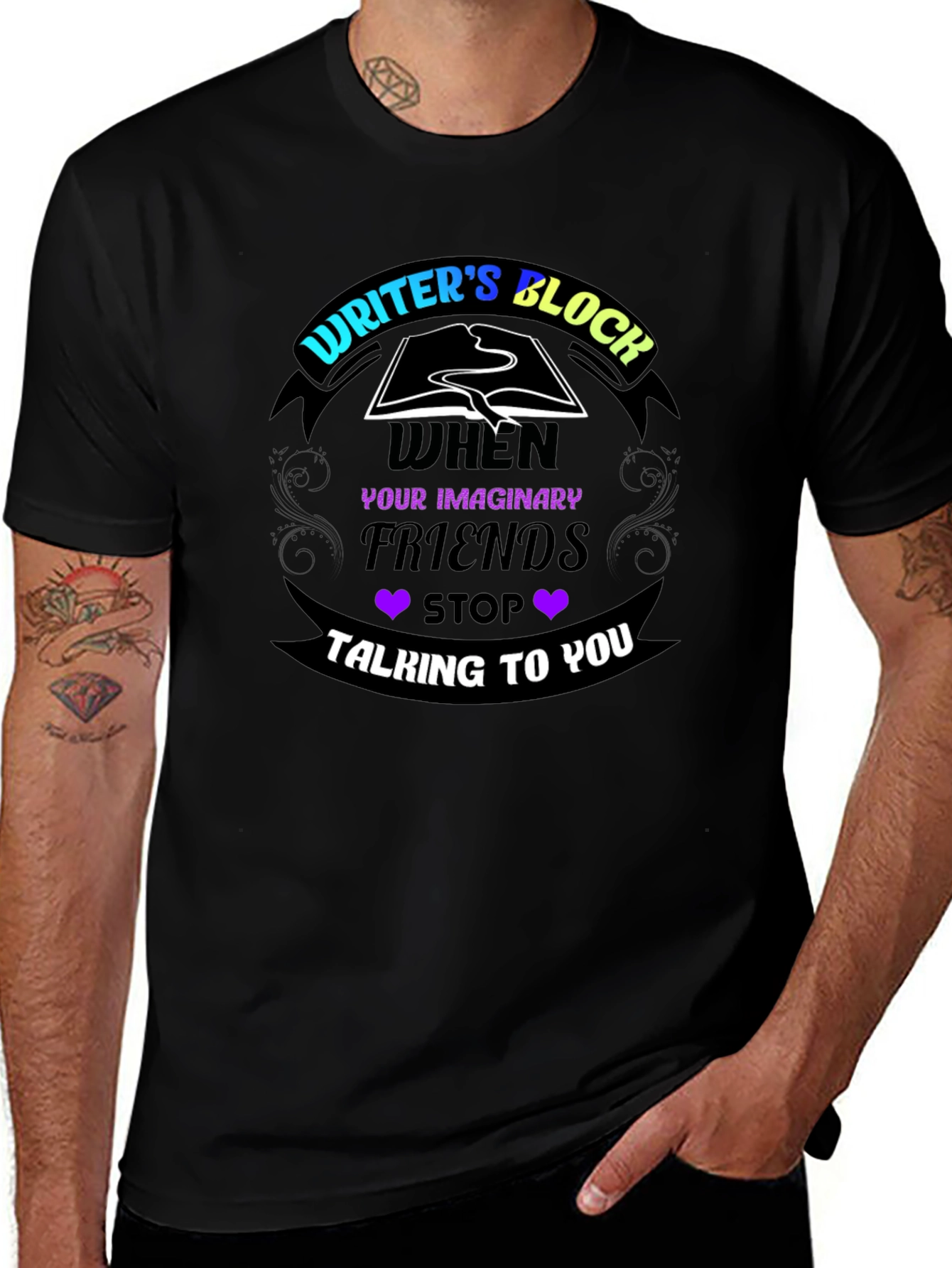 Writers Block Humor T-Shirt - Imaginary Friends