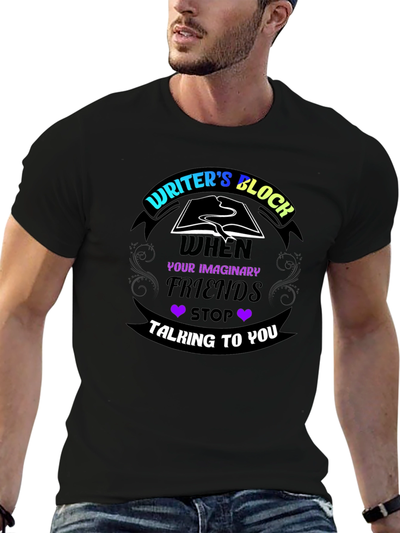 Writers Block Humor T-Shirt - Imaginary Friends