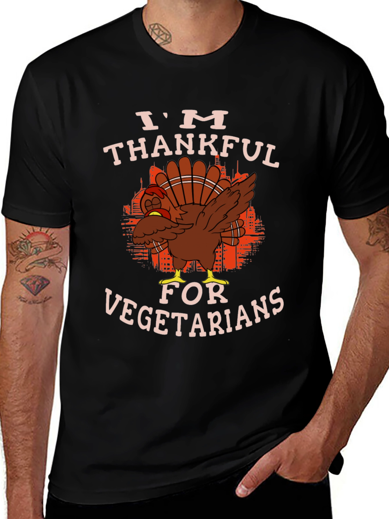 Thanksgiving Turkey T-Shirt - Im Thankful For Vegetarians
