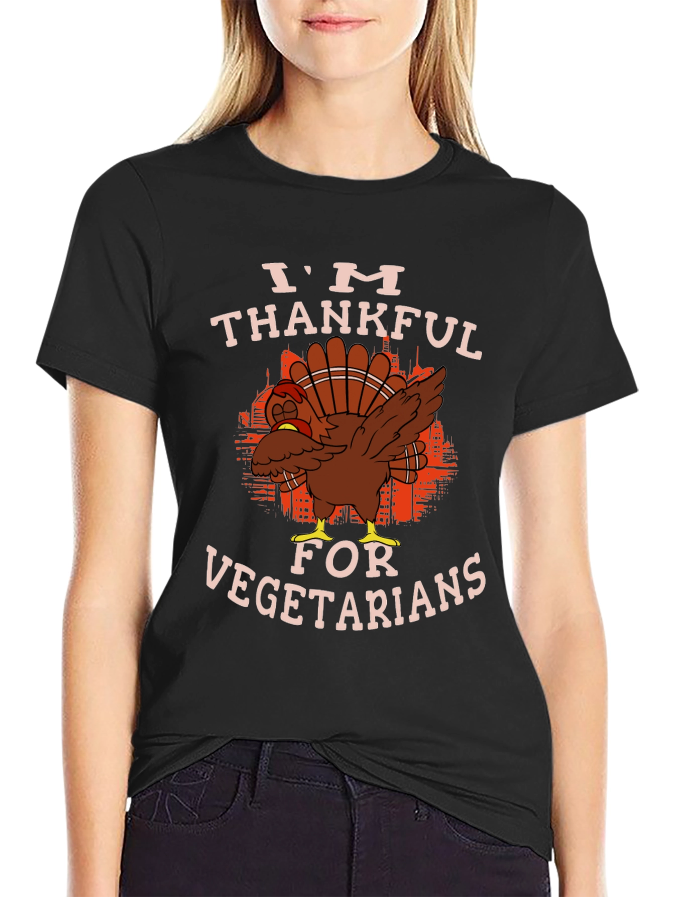 Thanksgiving Turkey T-Shirt - Im Thankful For Vegetarians