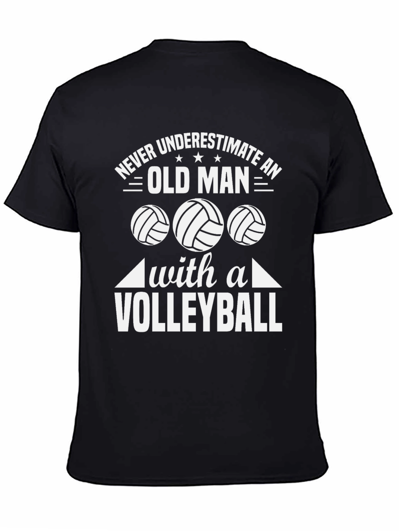 Never Underestimate Old Man Volleyball T-Shirt