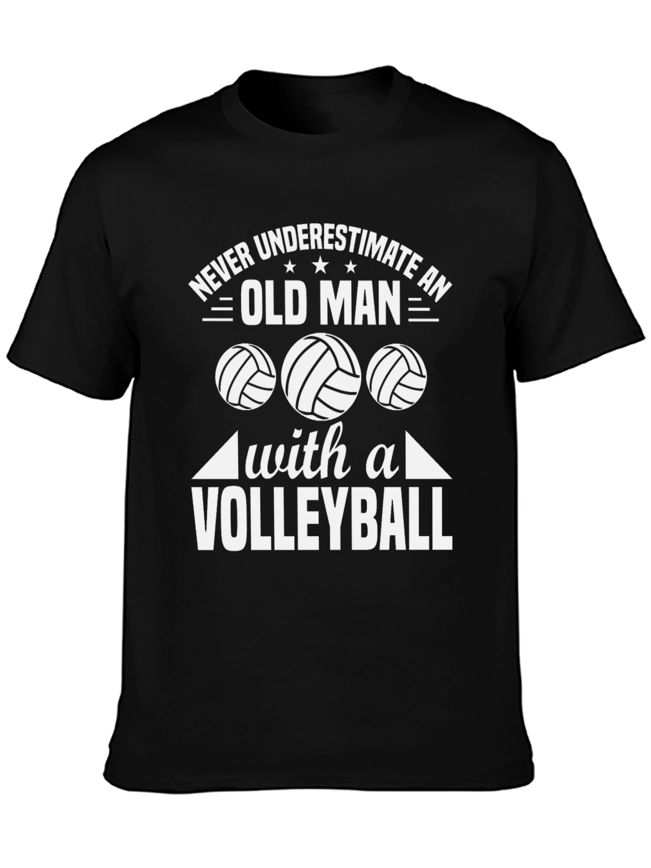 Never Underestimate Old Man Volleyball T-Shirt