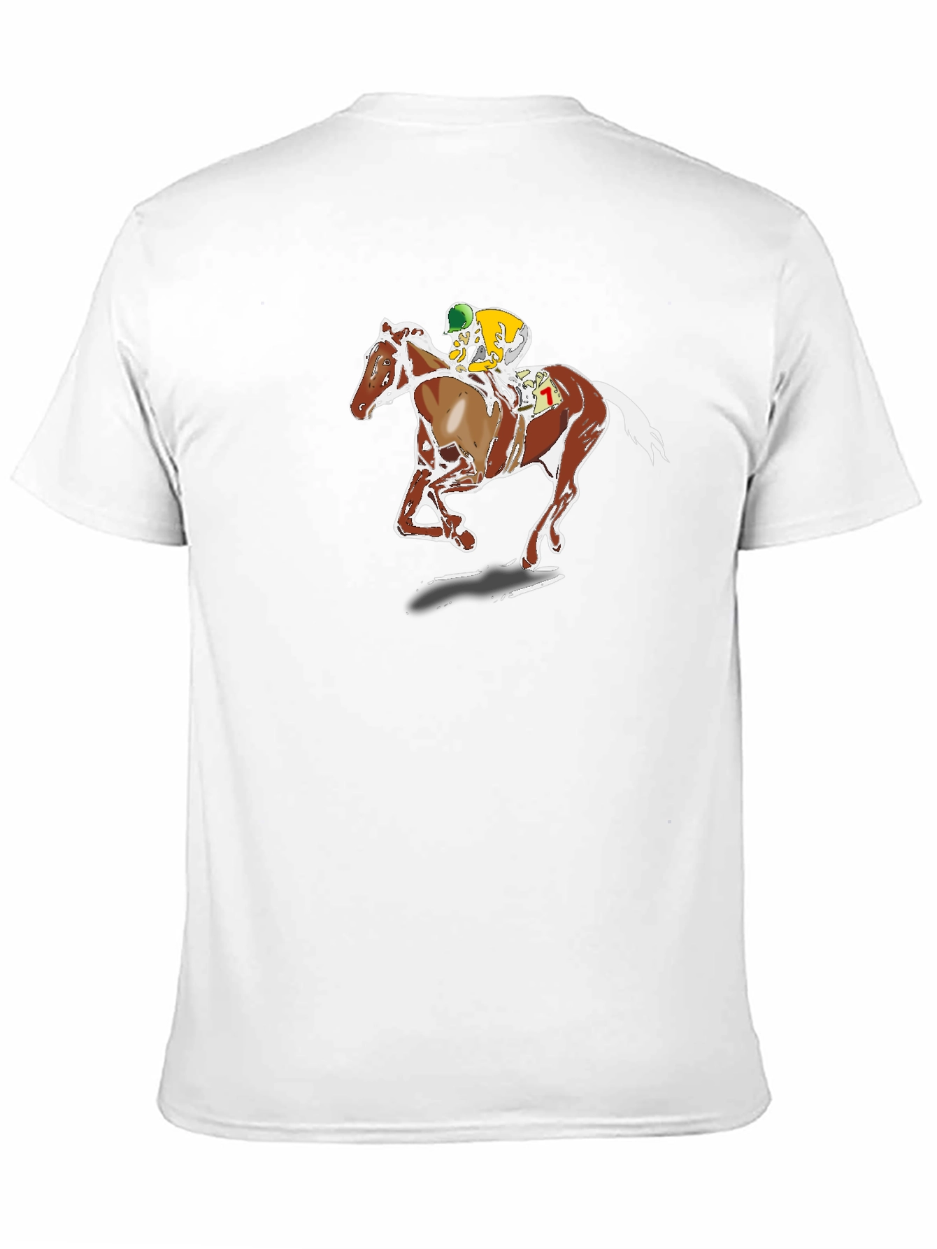 Horse Racing Graphic Tee - Black Cotton T-Shirt