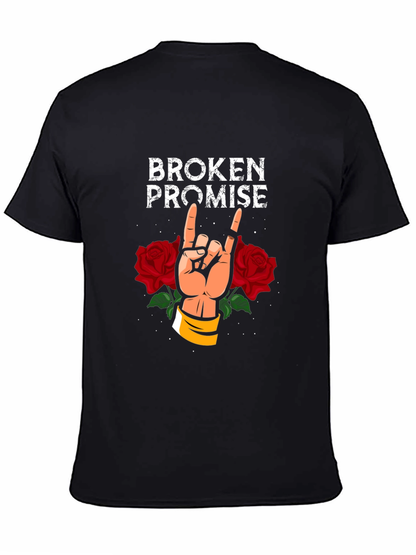 Broken Promise Graphic Tee - Rock & Roses Design