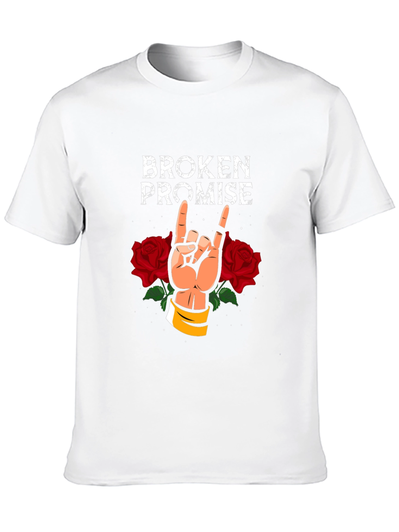 Broken Promise Graphic Tee - Rock & Roses Design