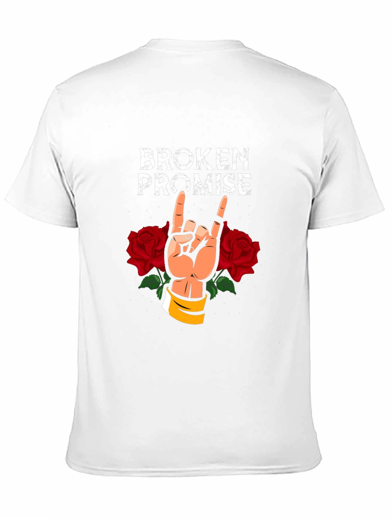 Broken Promise Graphic Tee - Rock & Roses Design