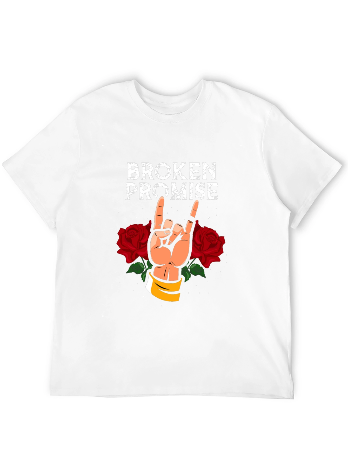 Broken Promise Graphic Tee - Rock & Roses Design