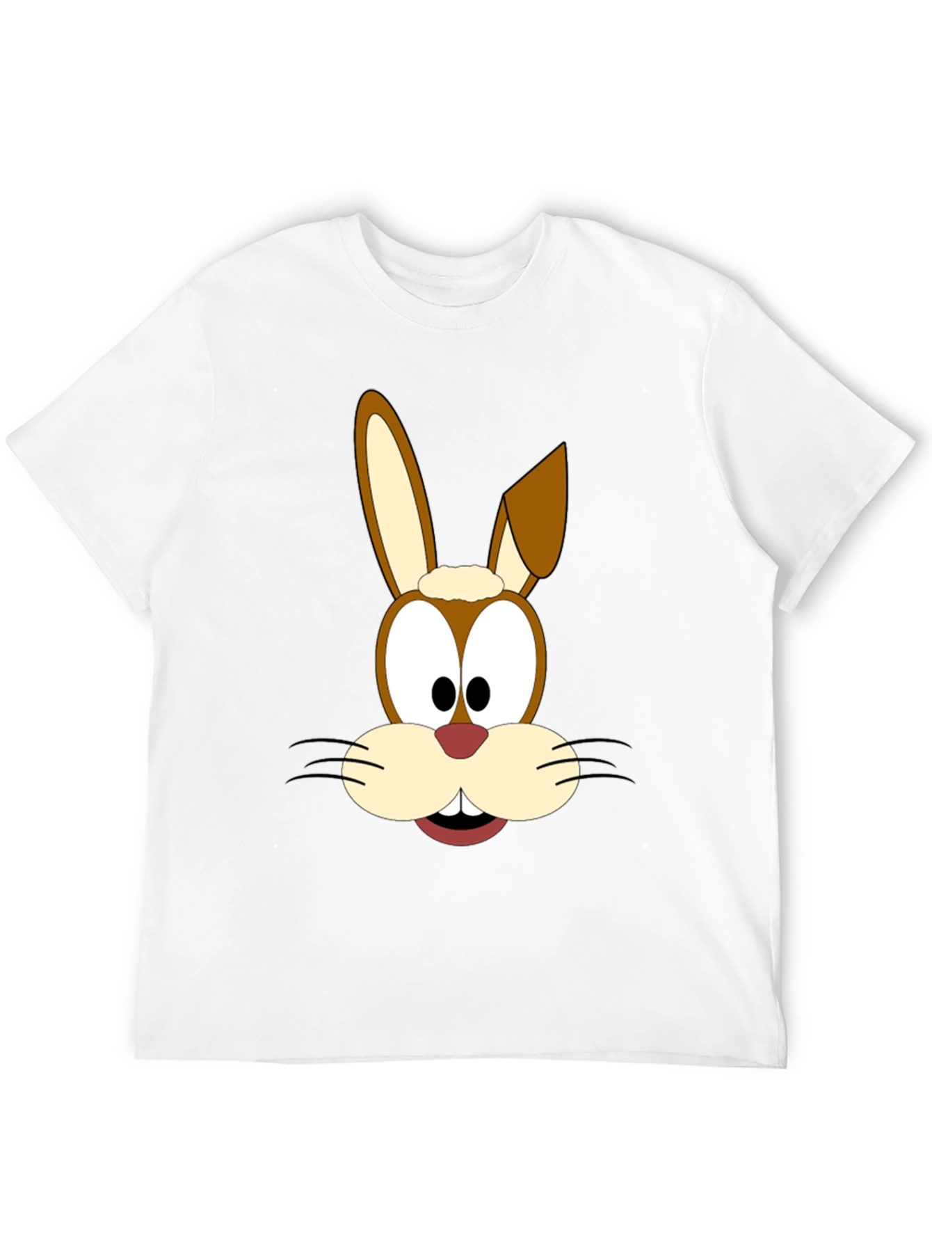 Cartoon Rabbit Graphic Tee - Black T-Shirt