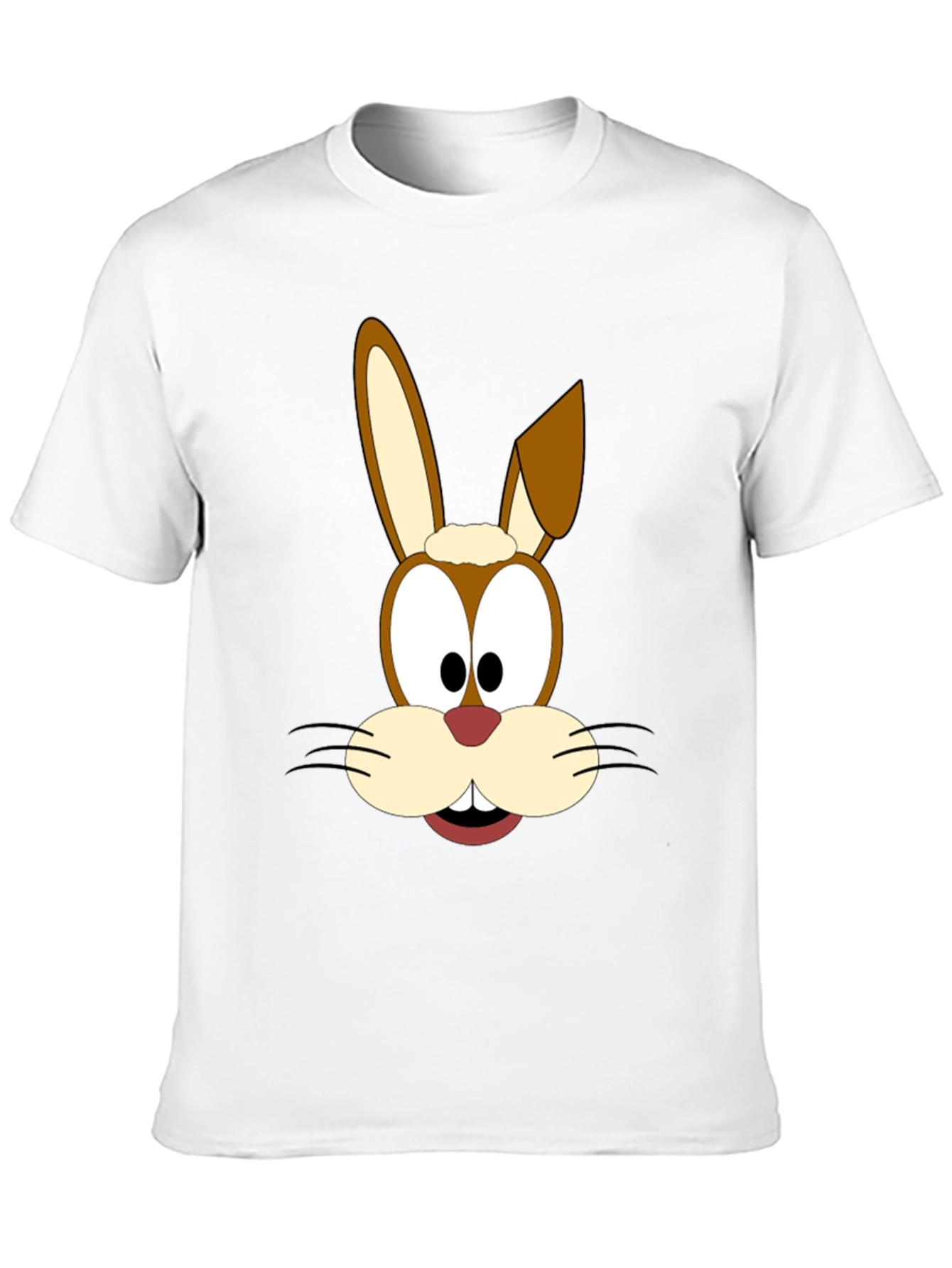 Cartoon Rabbit Graphic Tee - Black T-Shirt