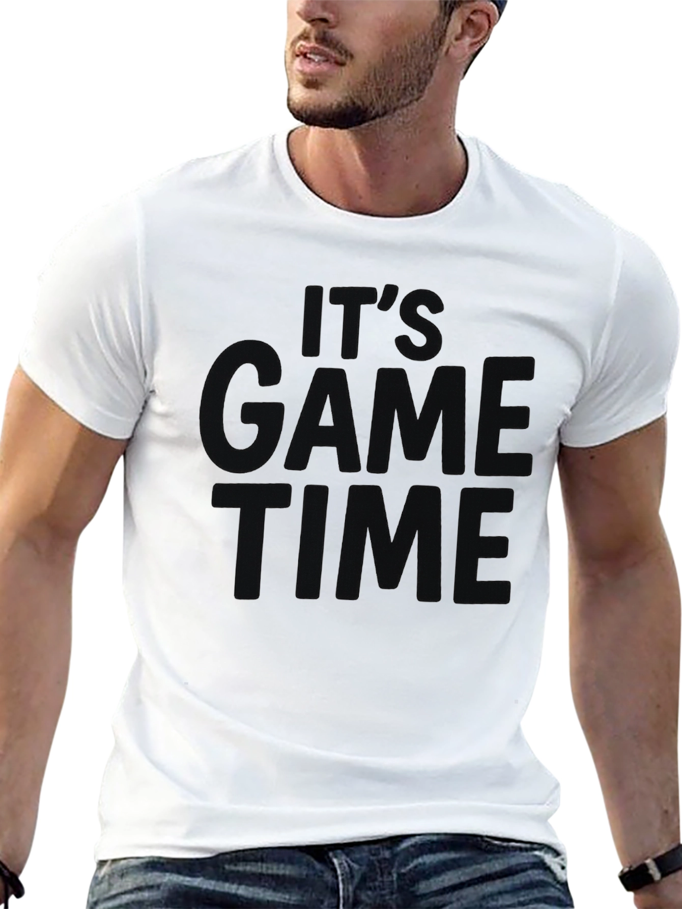 Its Game Time Black Graphic Tee
