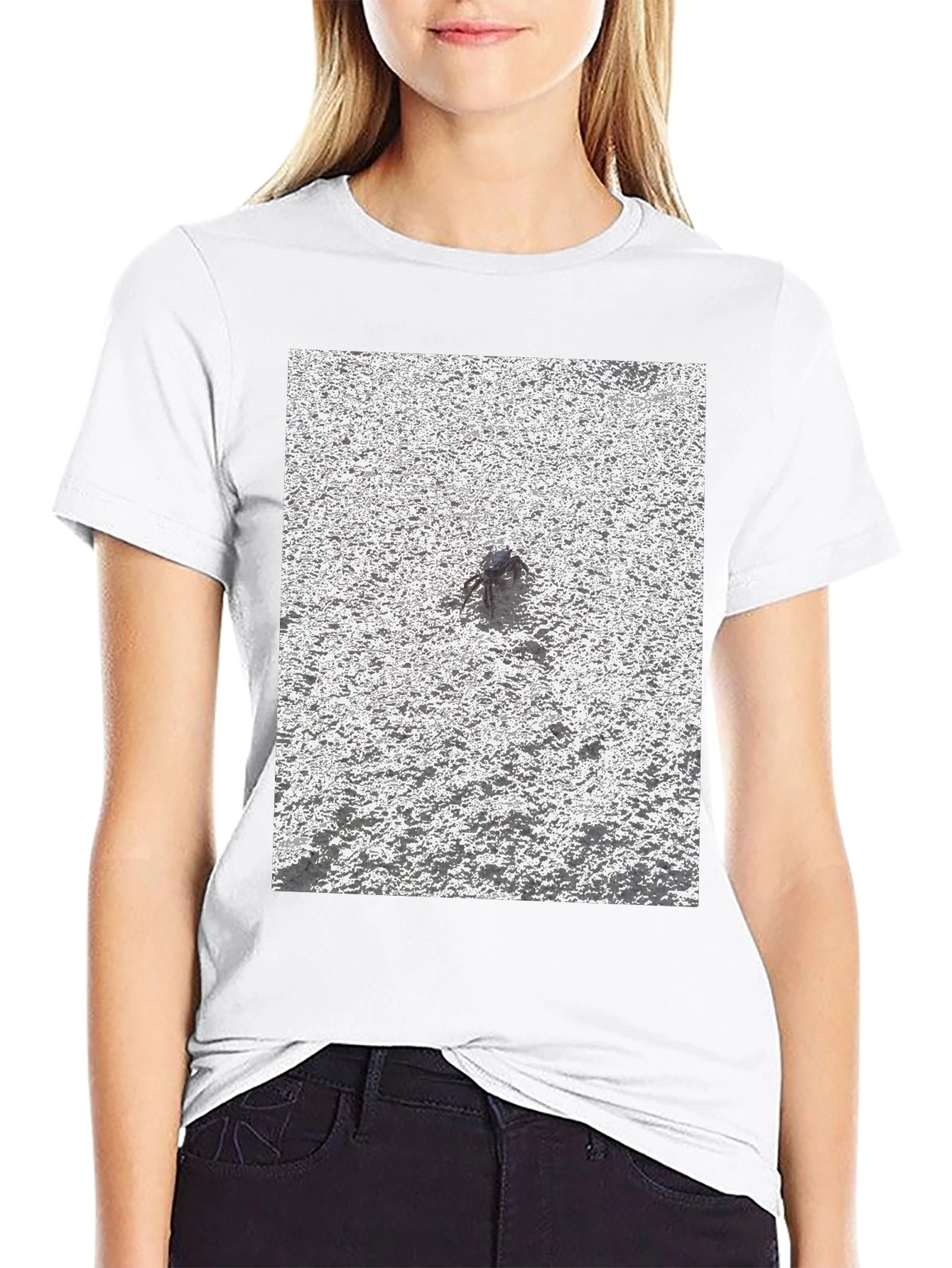 Unique Crab Design Black T-Shirt