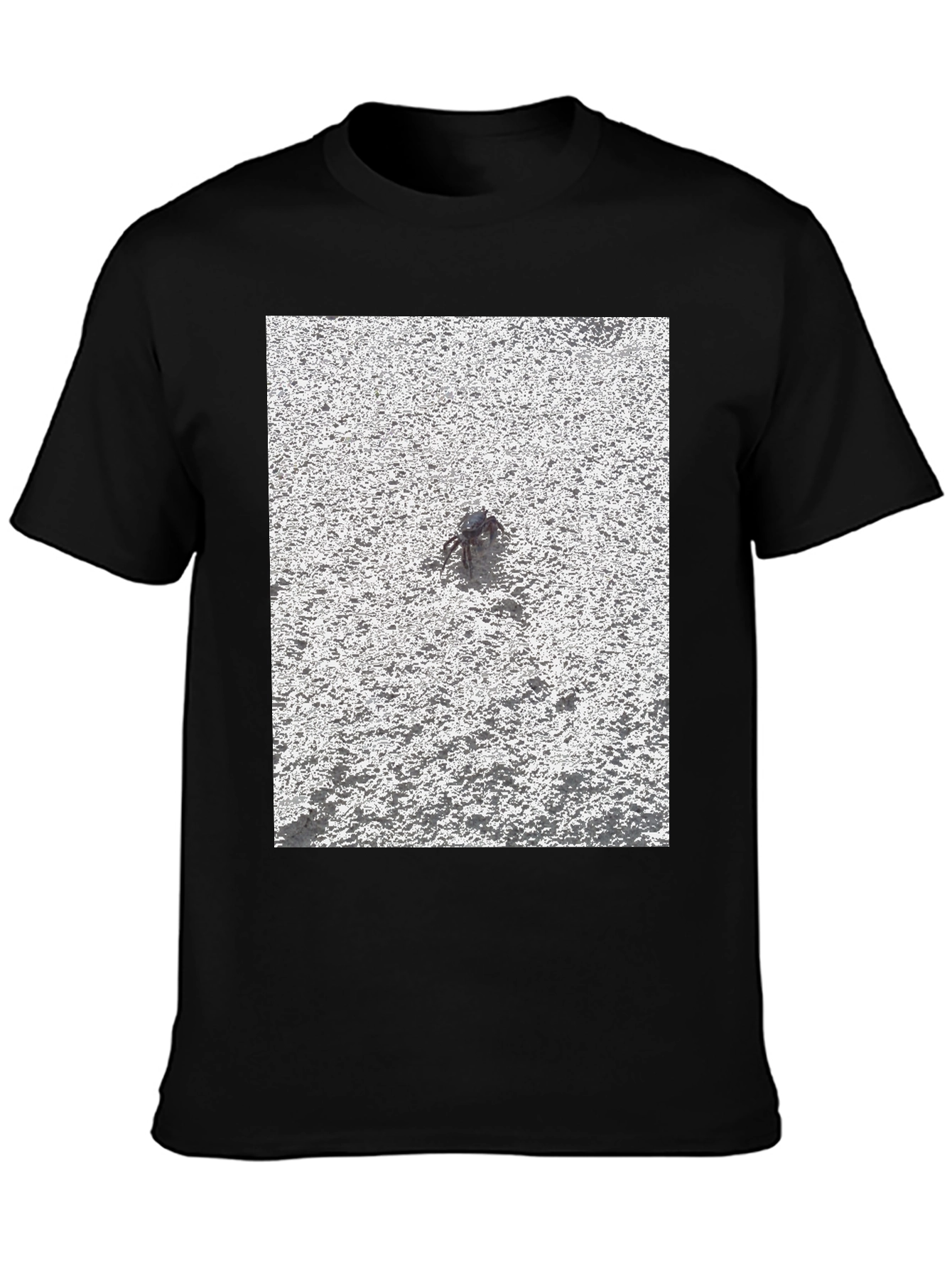 Unique Crab Design Black T-Shirt