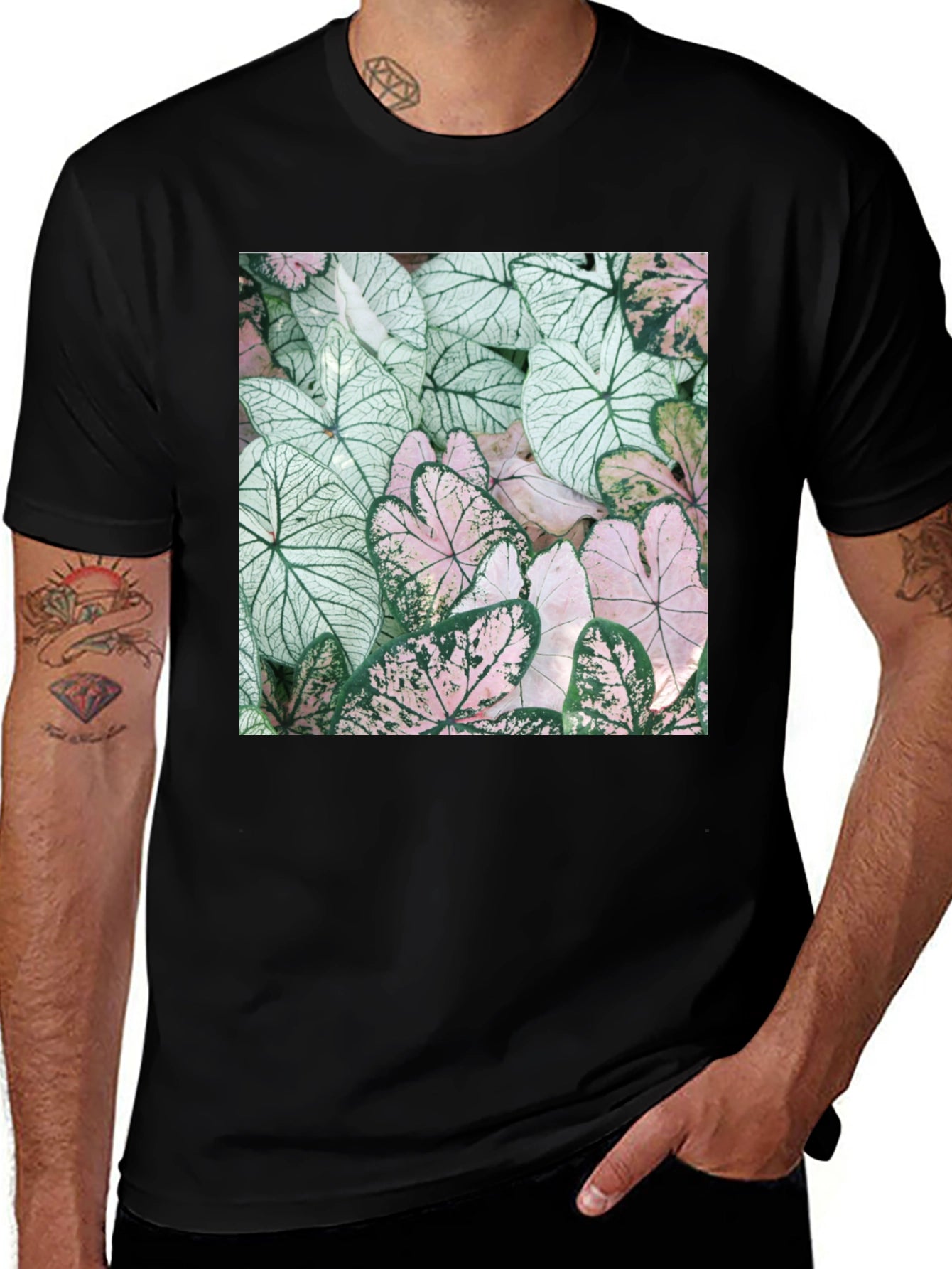 Tropical Leaves T-Shirt - Modern Botanical Design