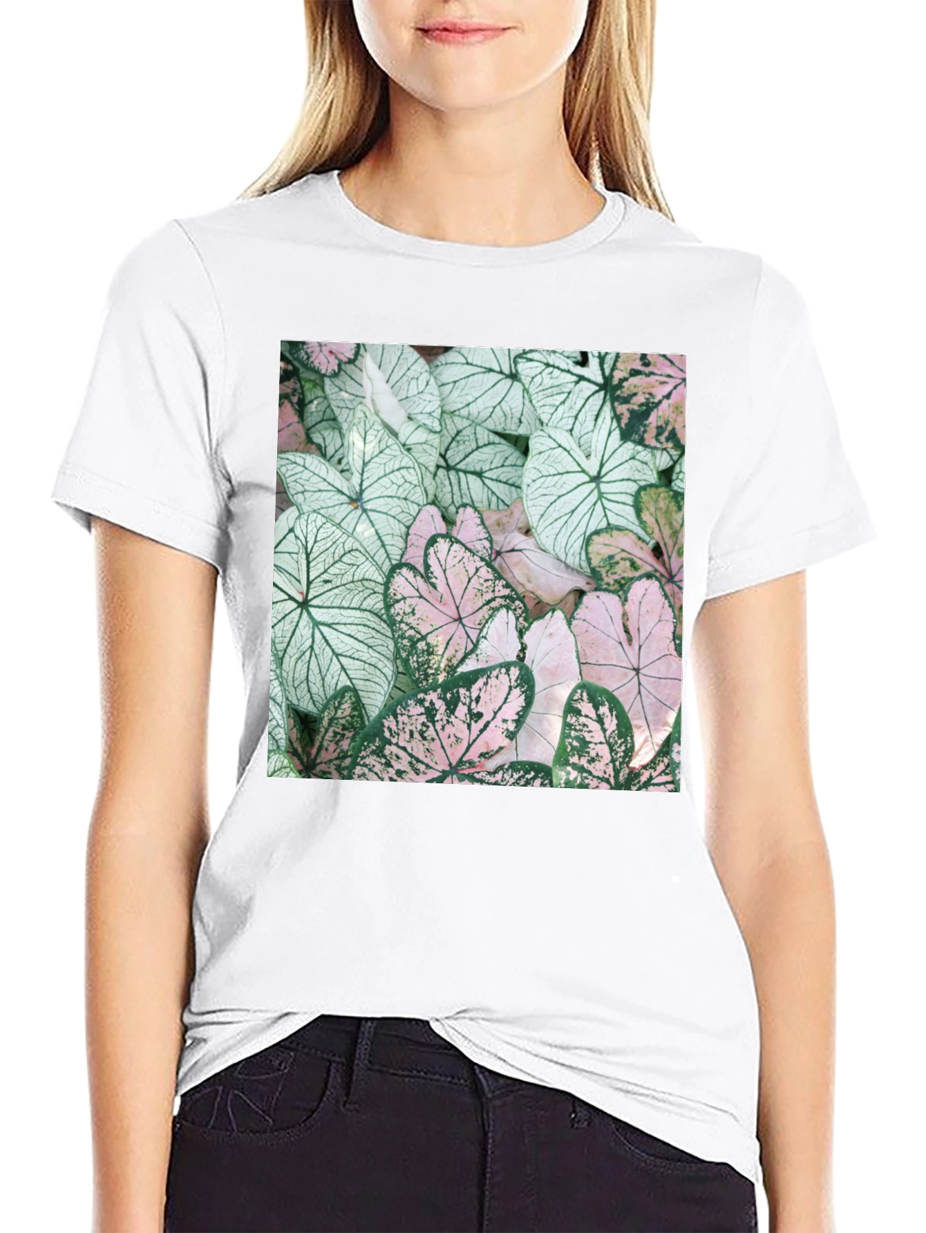 Tropical Leaves T-Shirt - Modern Botanical Design