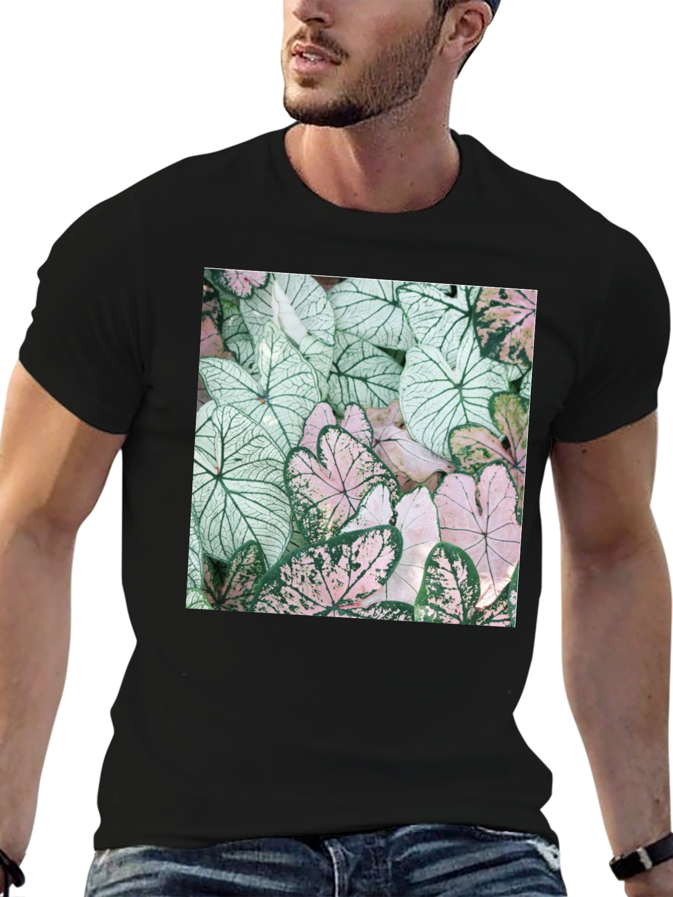 Tropical Leaves T-Shirt - Modern Botanical Design