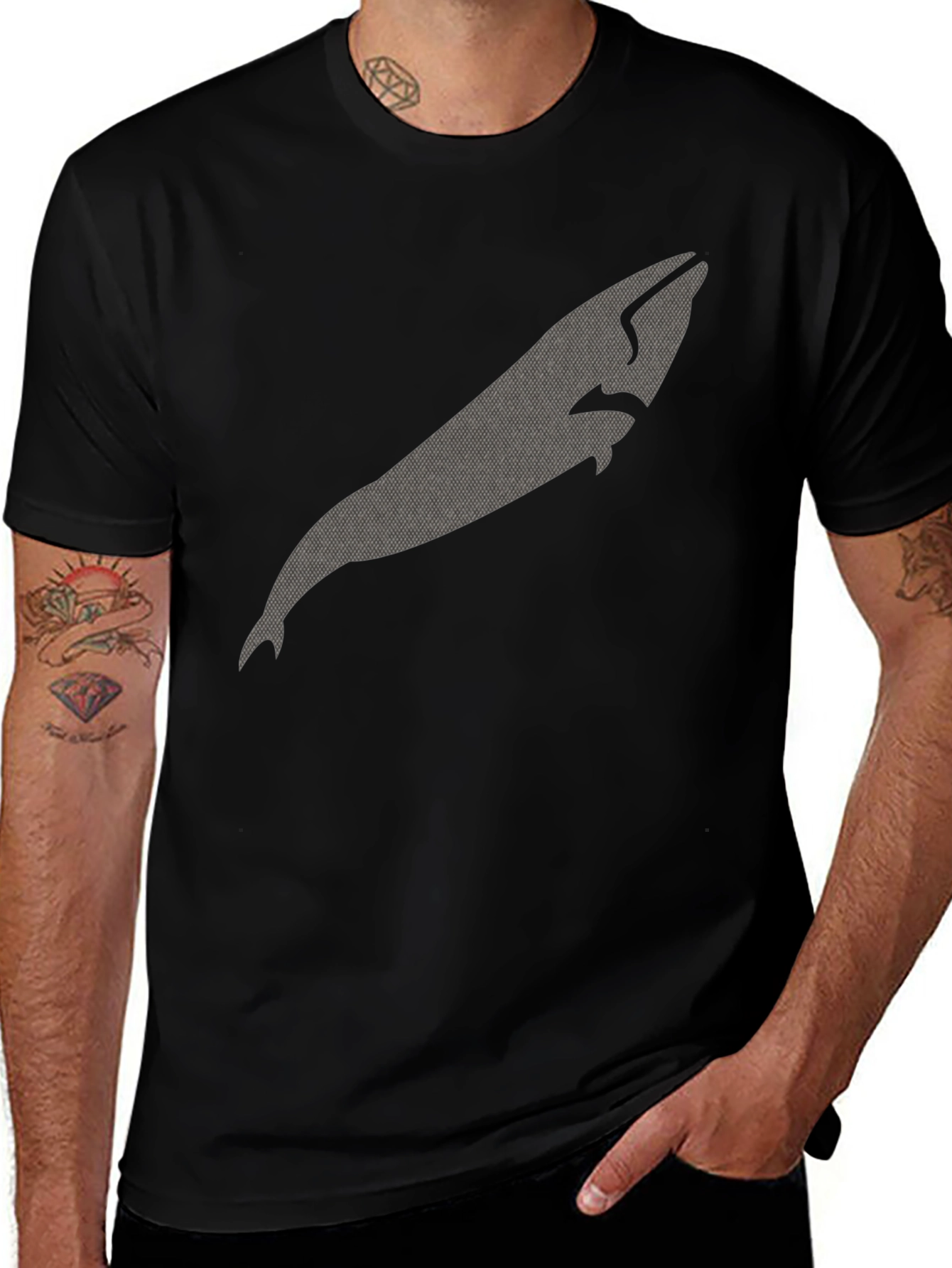 Whale Graphic Black T-Shirt
