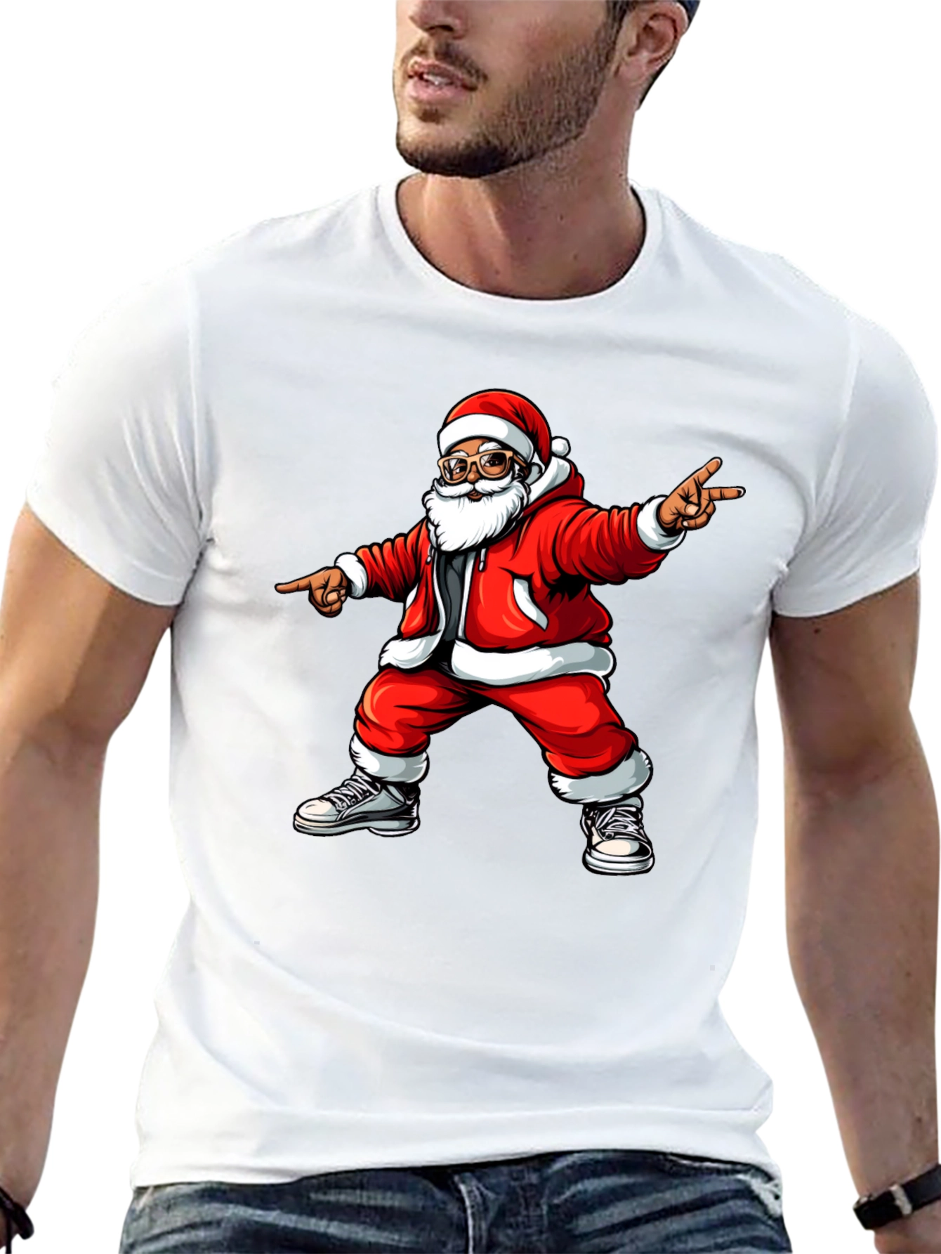 Santa Claus Graphic Tee - Holiday Cheer T-Shirt