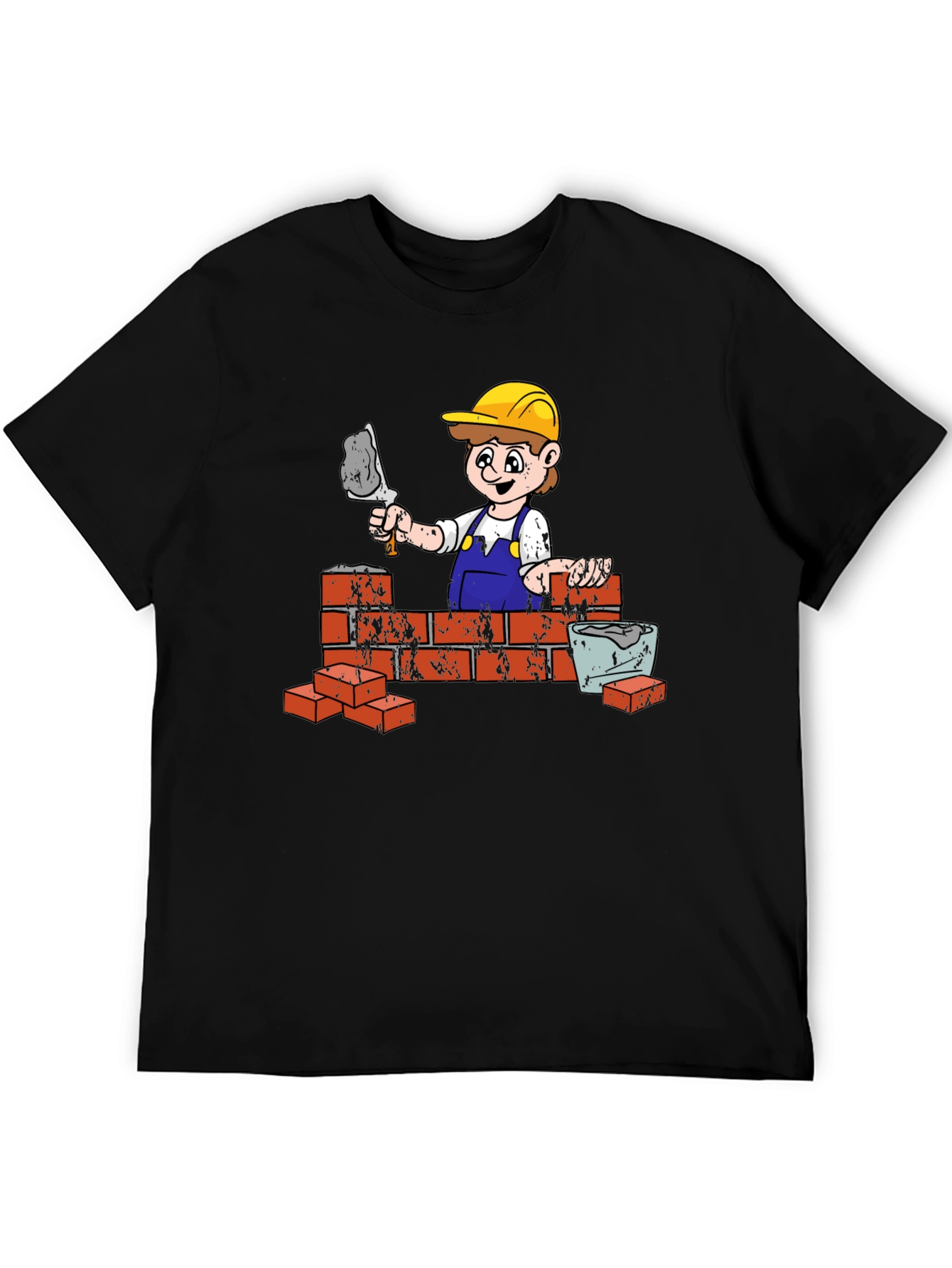Construction Worker Cartoon Graphic T-Shirt