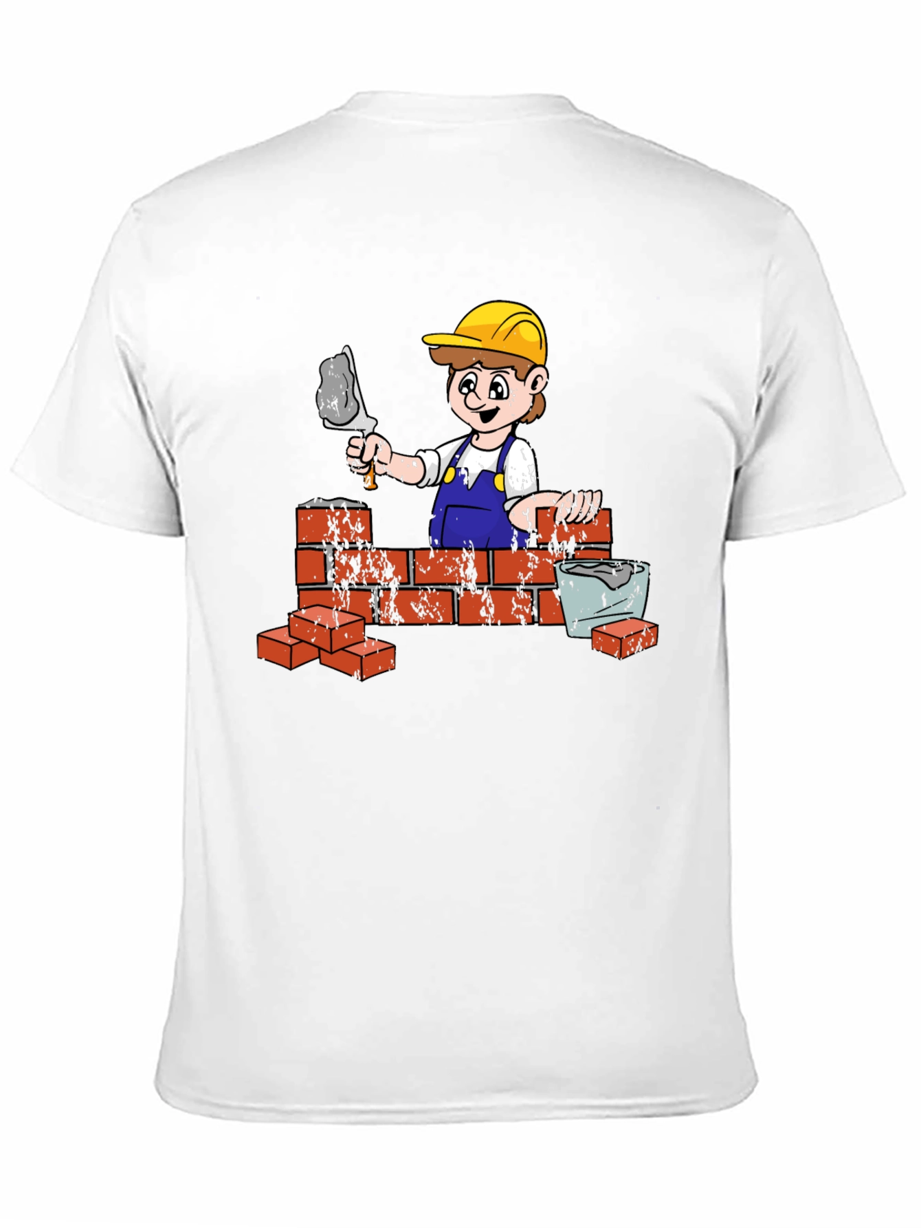 Construction Worker Cartoon Graphic T-Shirt