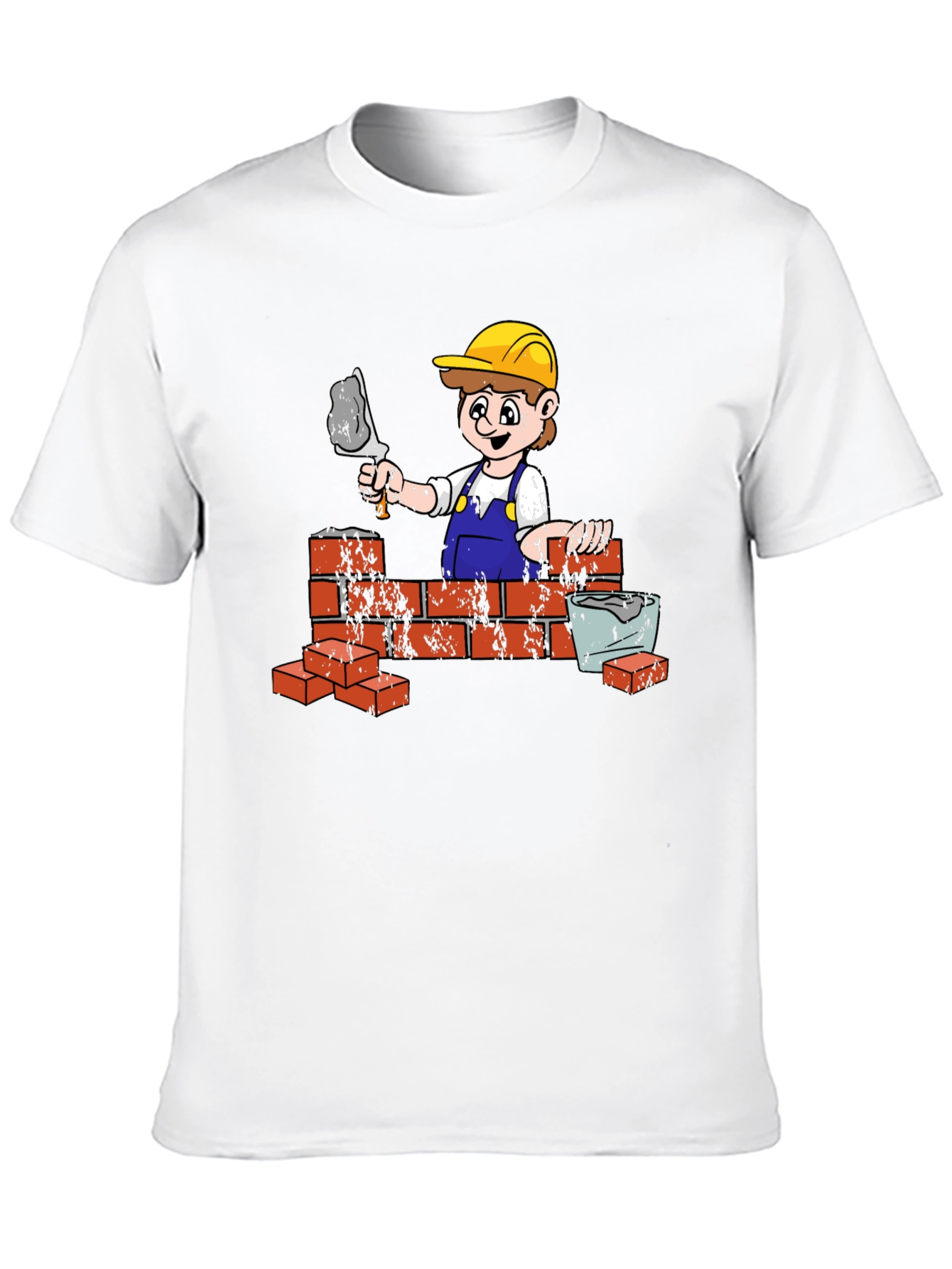 Construction Worker Cartoon Graphic T-Shirt
