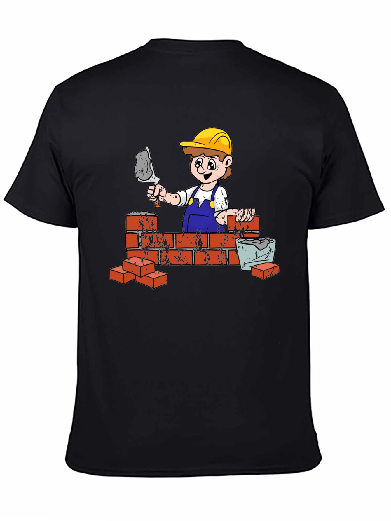 Construction Worker Cartoon Graphic T-Shirt