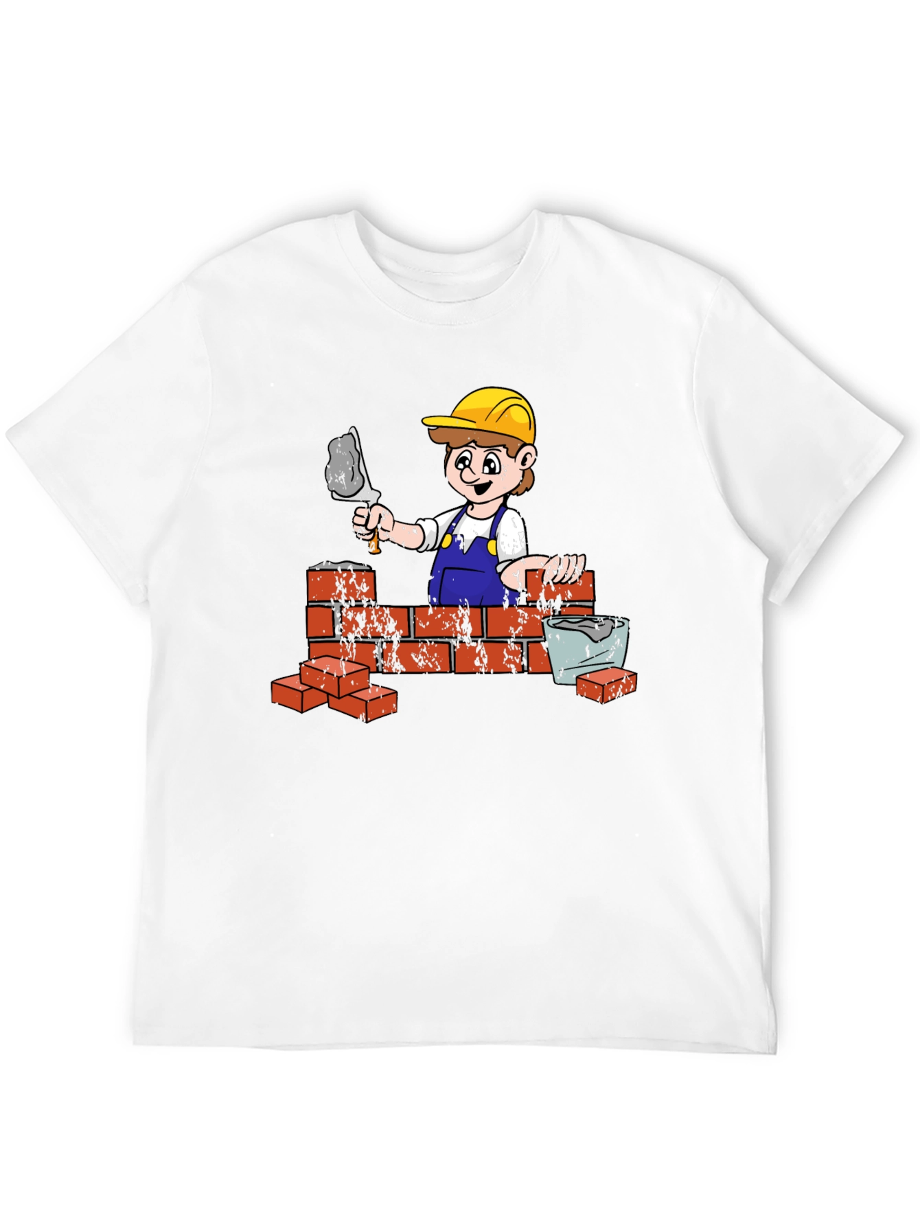 Construction Worker Cartoon Graphic T-Shirt
