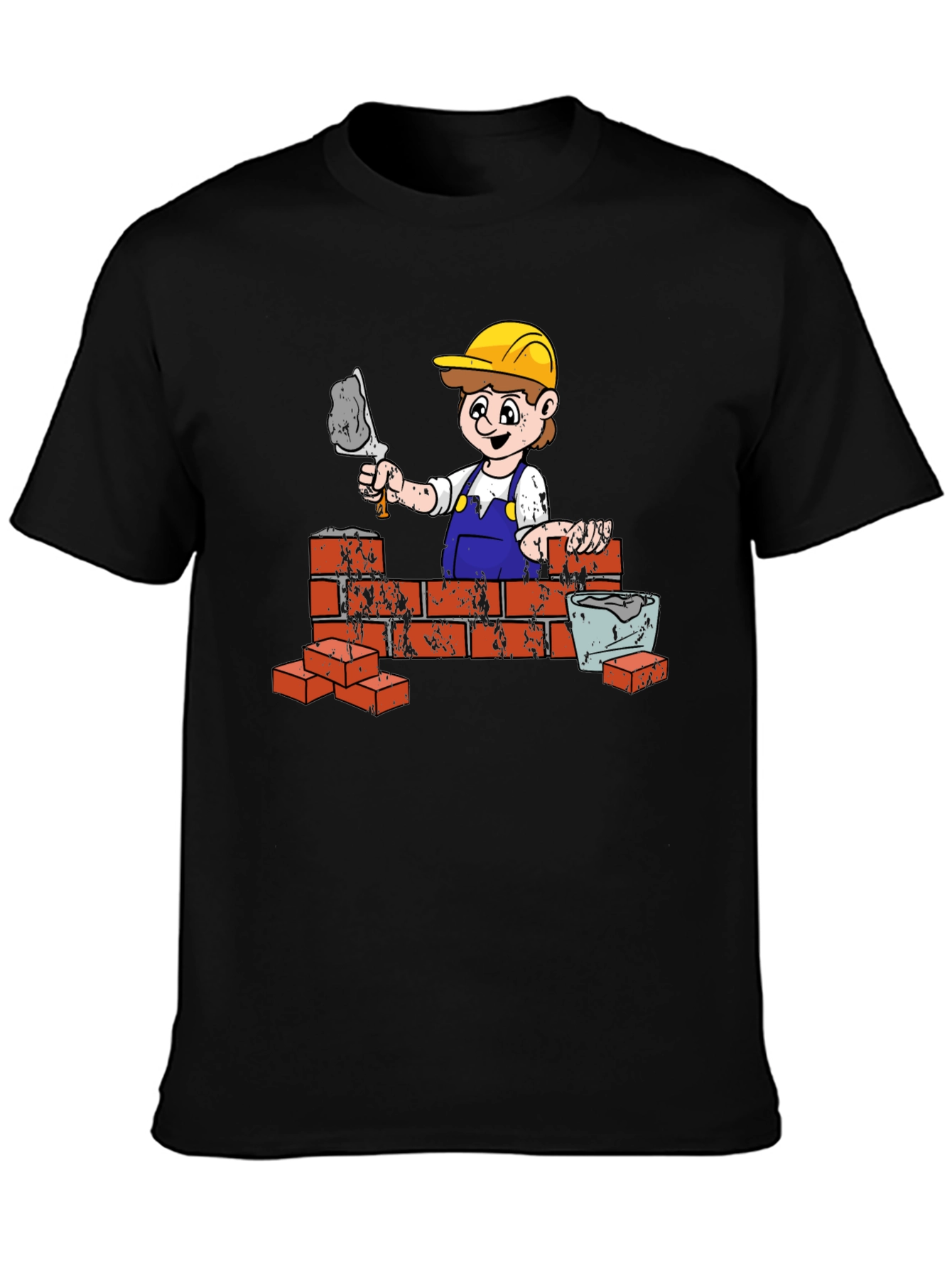 Construction Worker Cartoon Graphic T-Shirt