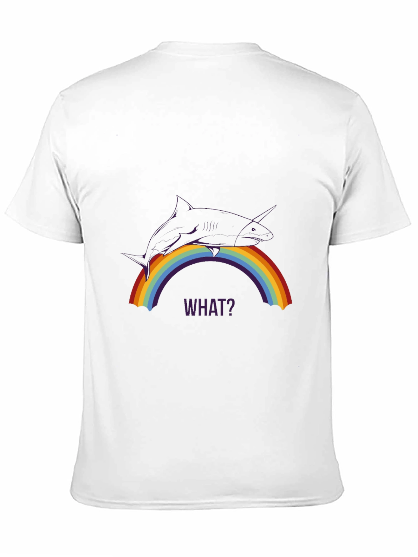 Shark Unicorn Rainbow Mens Black T-Shirt