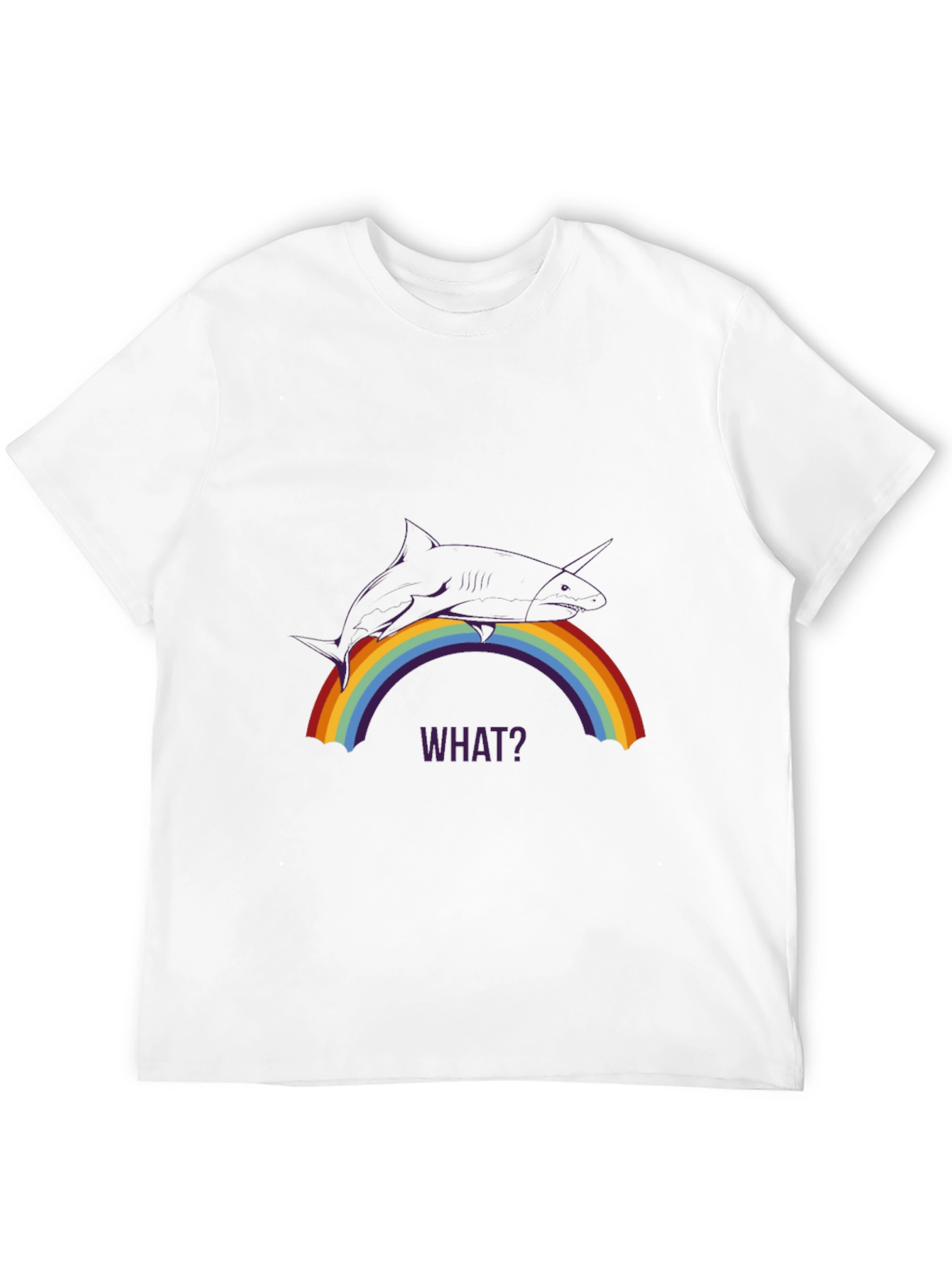 Shark Unicorn Rainbow Mens Black T-Shirt