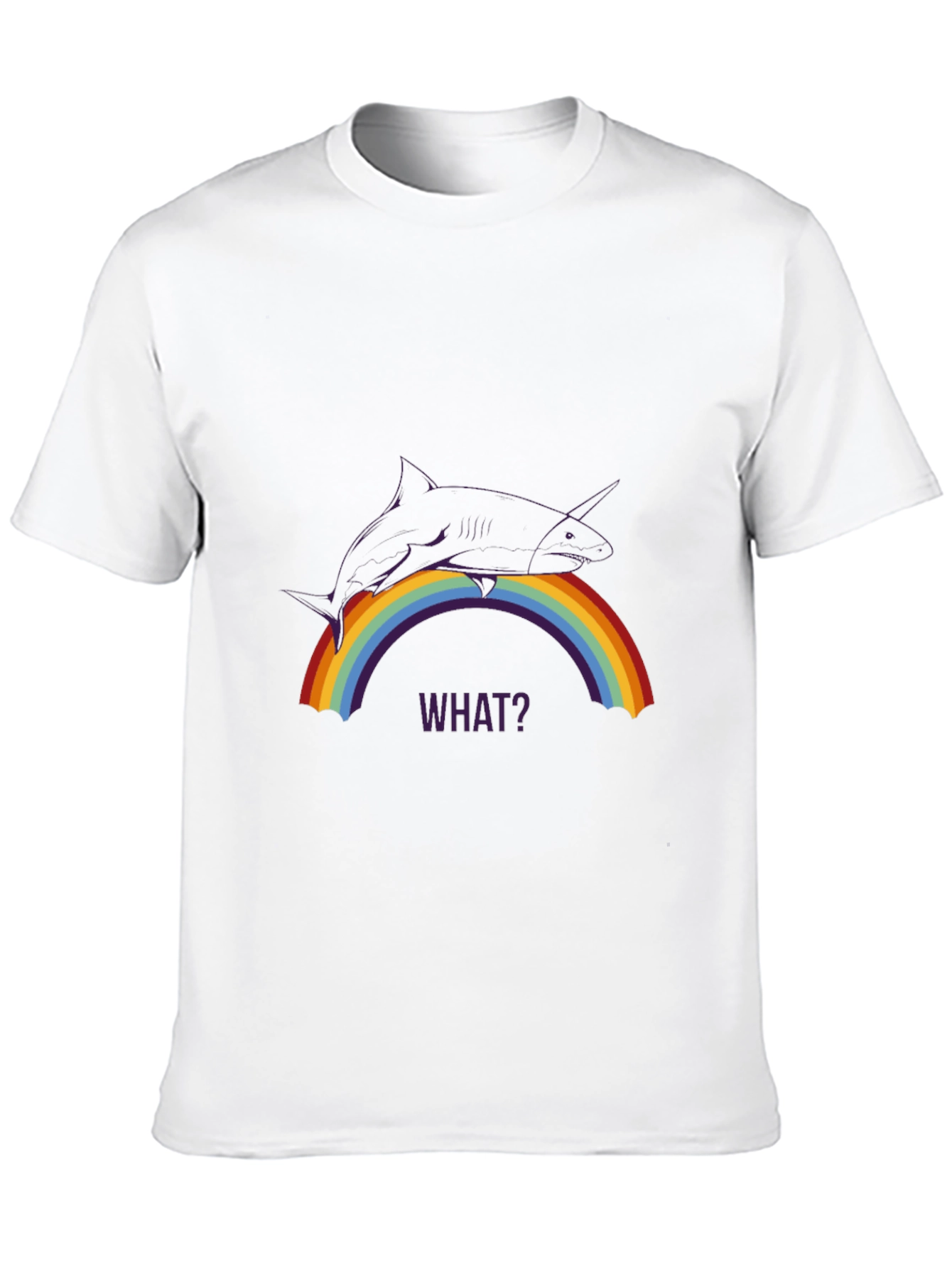 Shark Unicorn Rainbow Mens Black T-Shirt